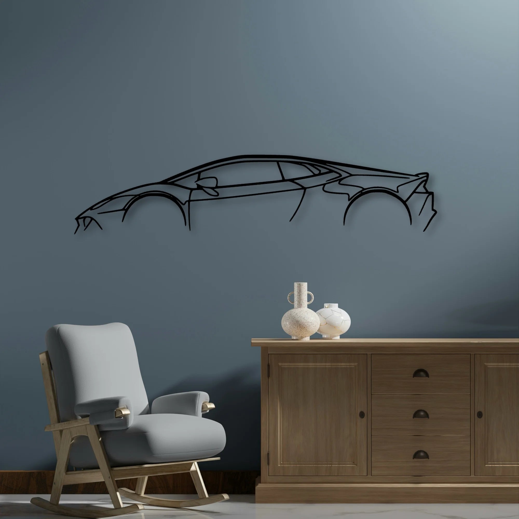 Huracan Classic Silhouette Metal Wall Art - Automotive Garage Decor