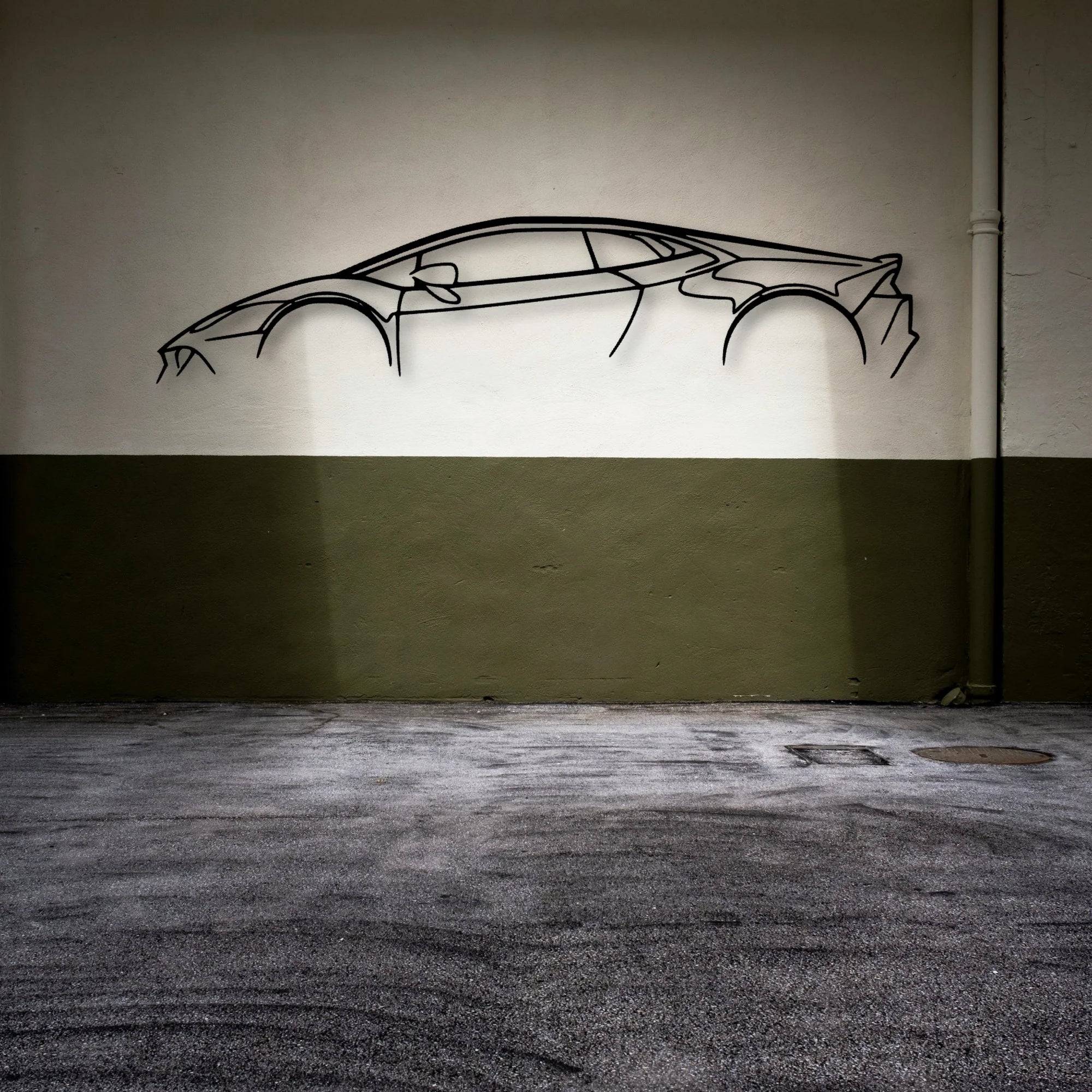 Huracan Classic Silhouette Metal Wall Art - Automotive Garage Decor
