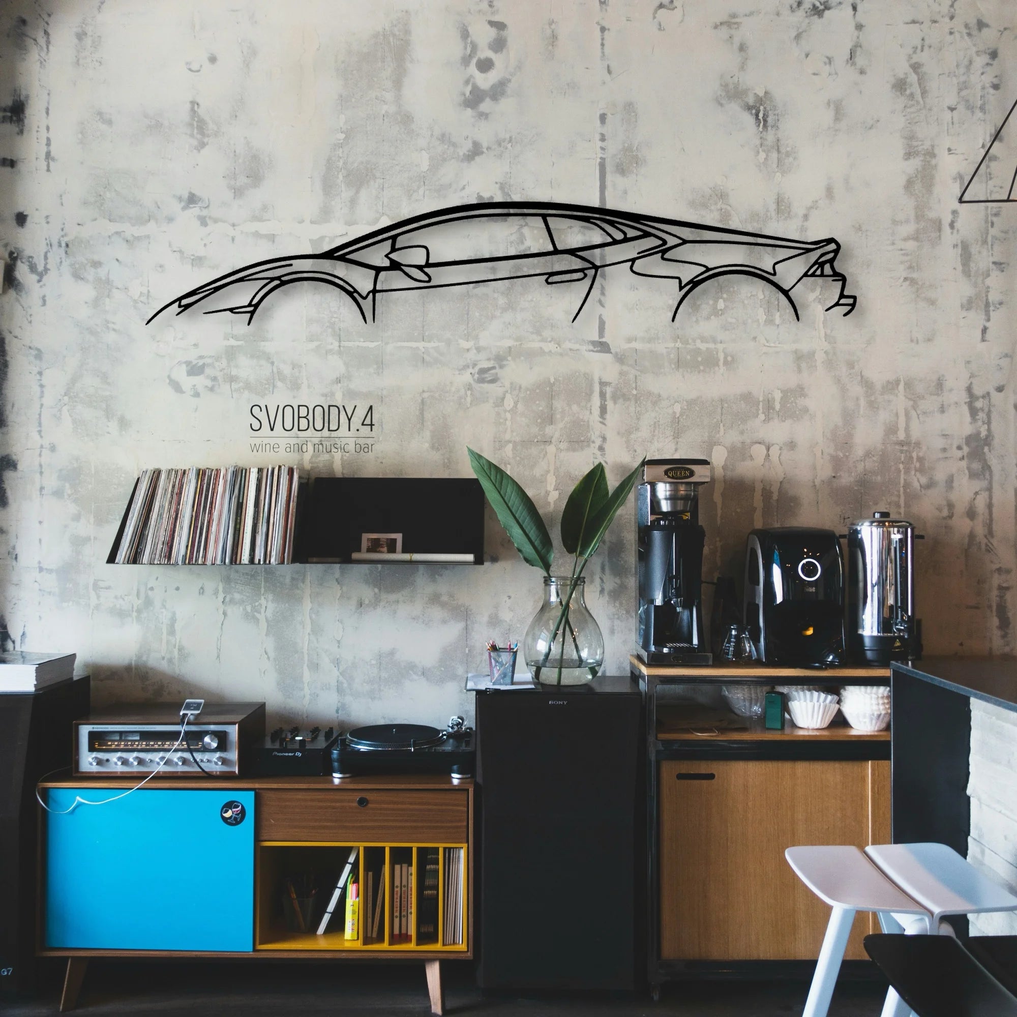 Huracan EVO 2021 Classic Silhouette Metal Wall Art - Automotive Garage Decor