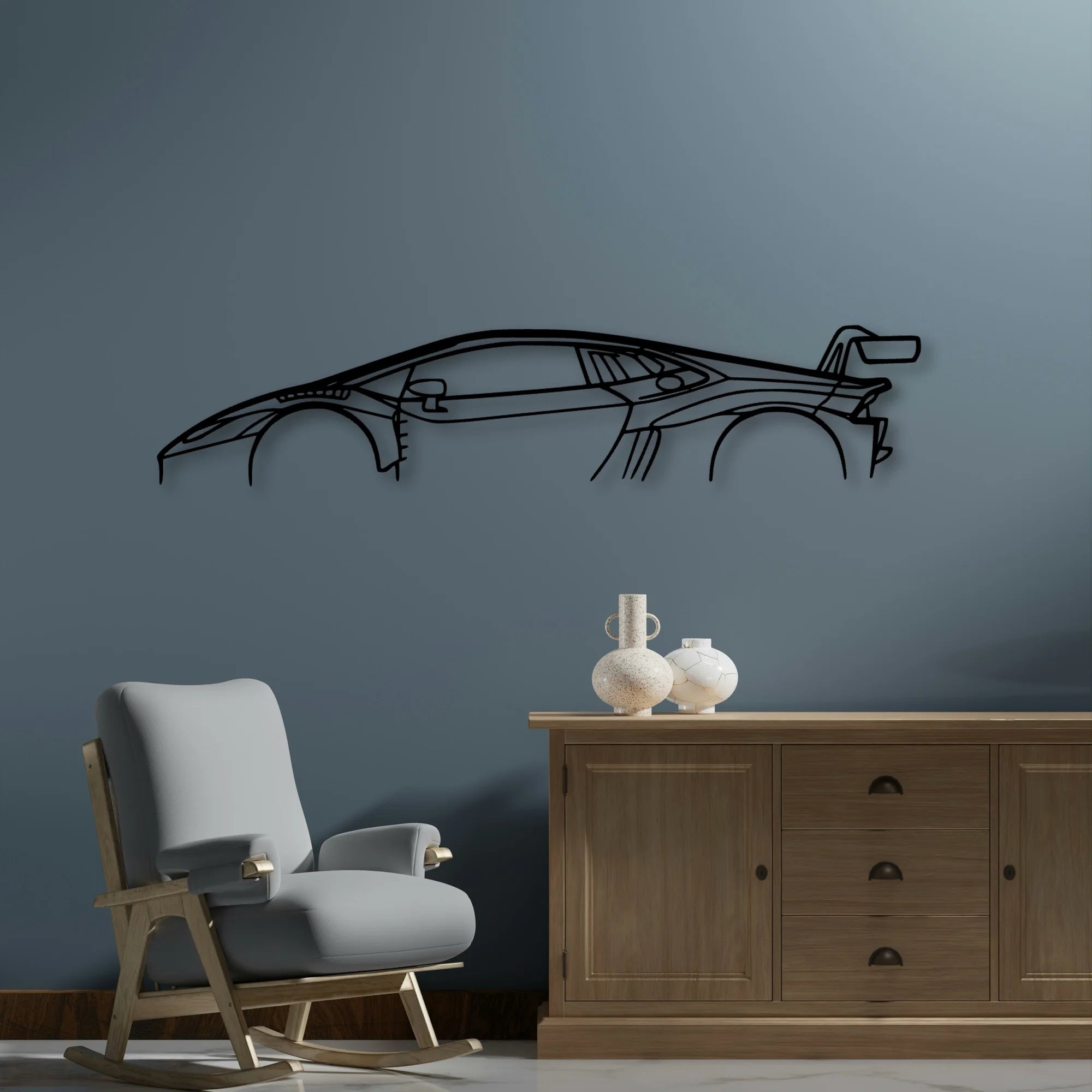 Huracan GT3 Classic Silhouette Metal Wall Art - Automotive Garage Decor