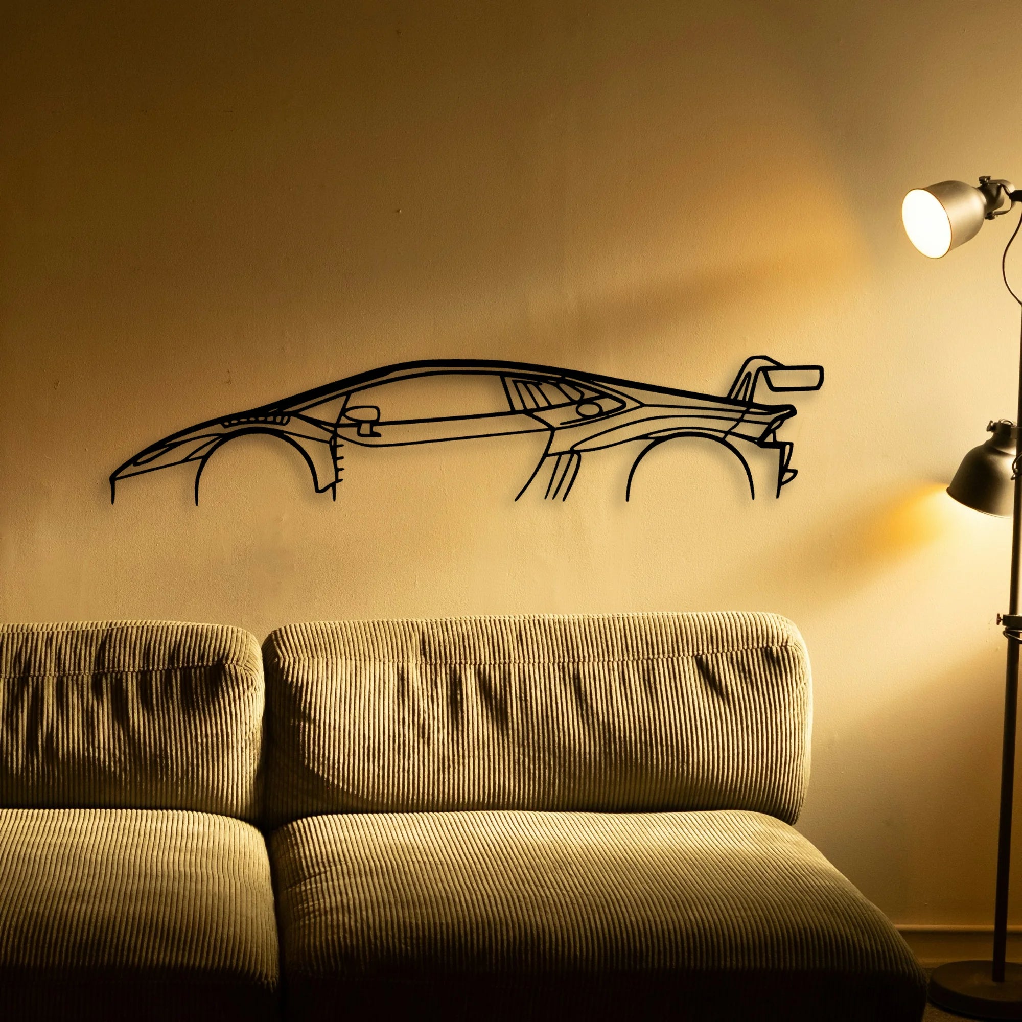 Huracan GT3 Classic Silhouette Metal Wall Art - Automotive Garage Decor