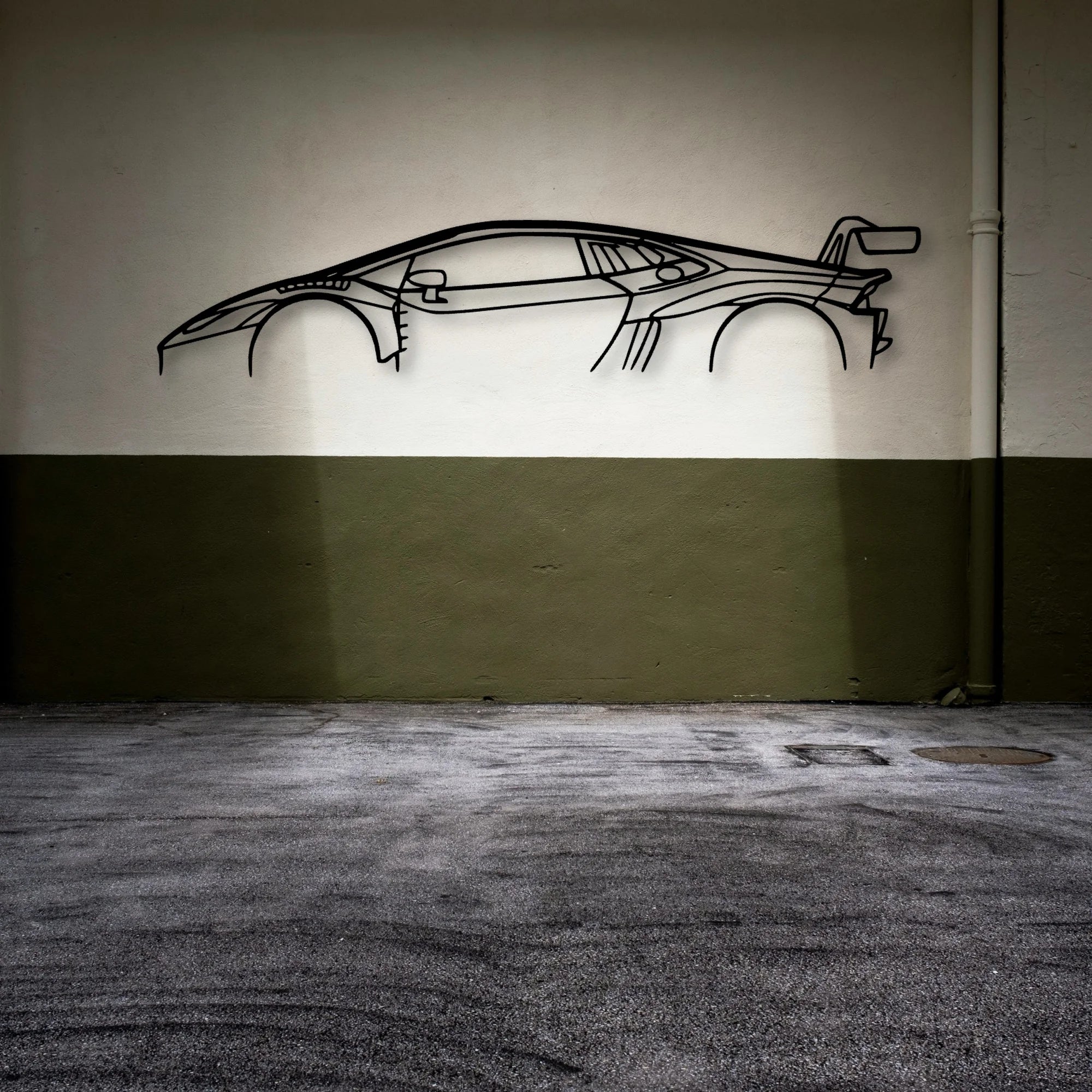 Huracan GT3 Classic Silhouette Metal Wall Art - Automotive Garage Decor