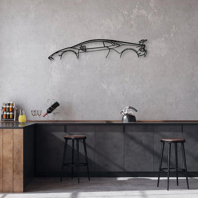 Huracan Performante 2018 Classic Silhouette Metal Wall Art - Automotive Garage Decor