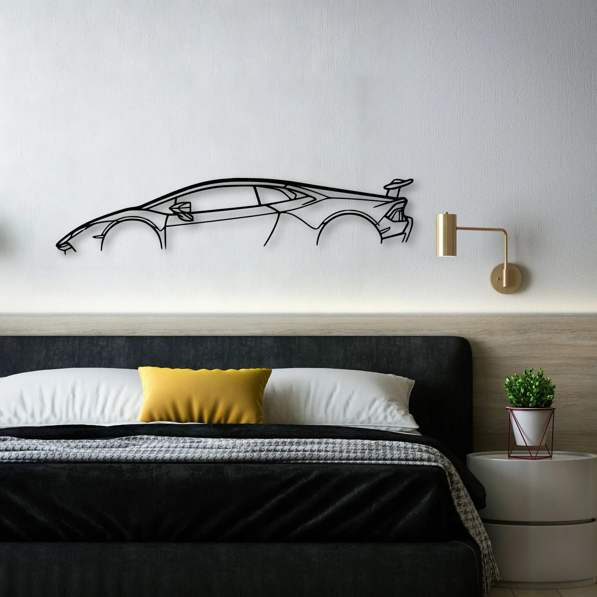 Huracan Performante 2018 Classic Silhouette Metal Wall Art - Automotive Garage Decor