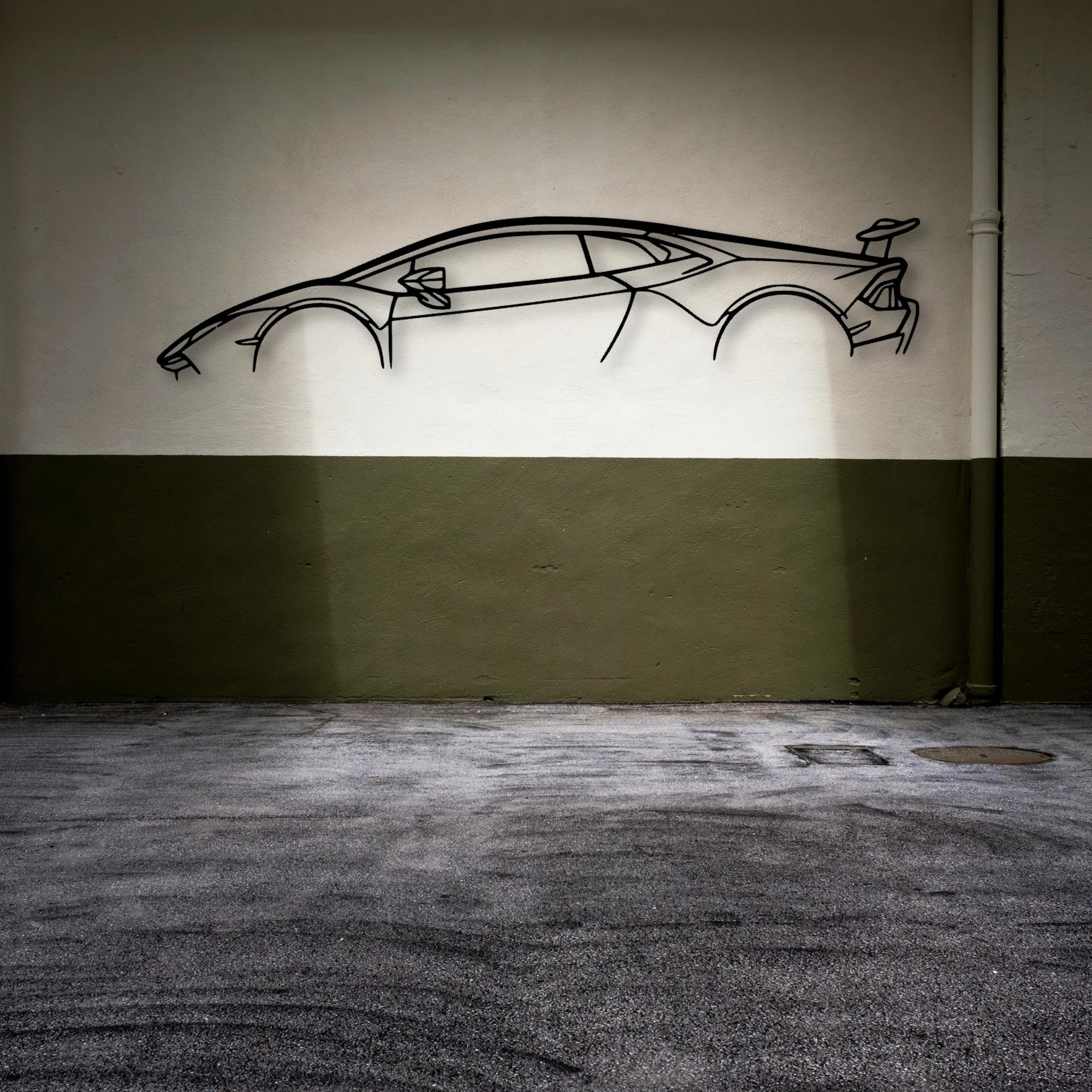 Huracan Performante 2018 Classic Silhouette Metal Wall Art - Automotive Garage Decor