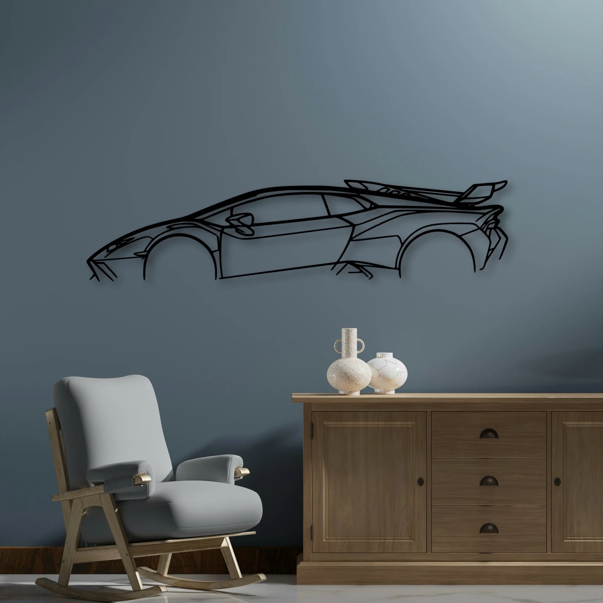 Huracan STO Classic Silhouette Metal Wall Art - Automotive Garage Decor