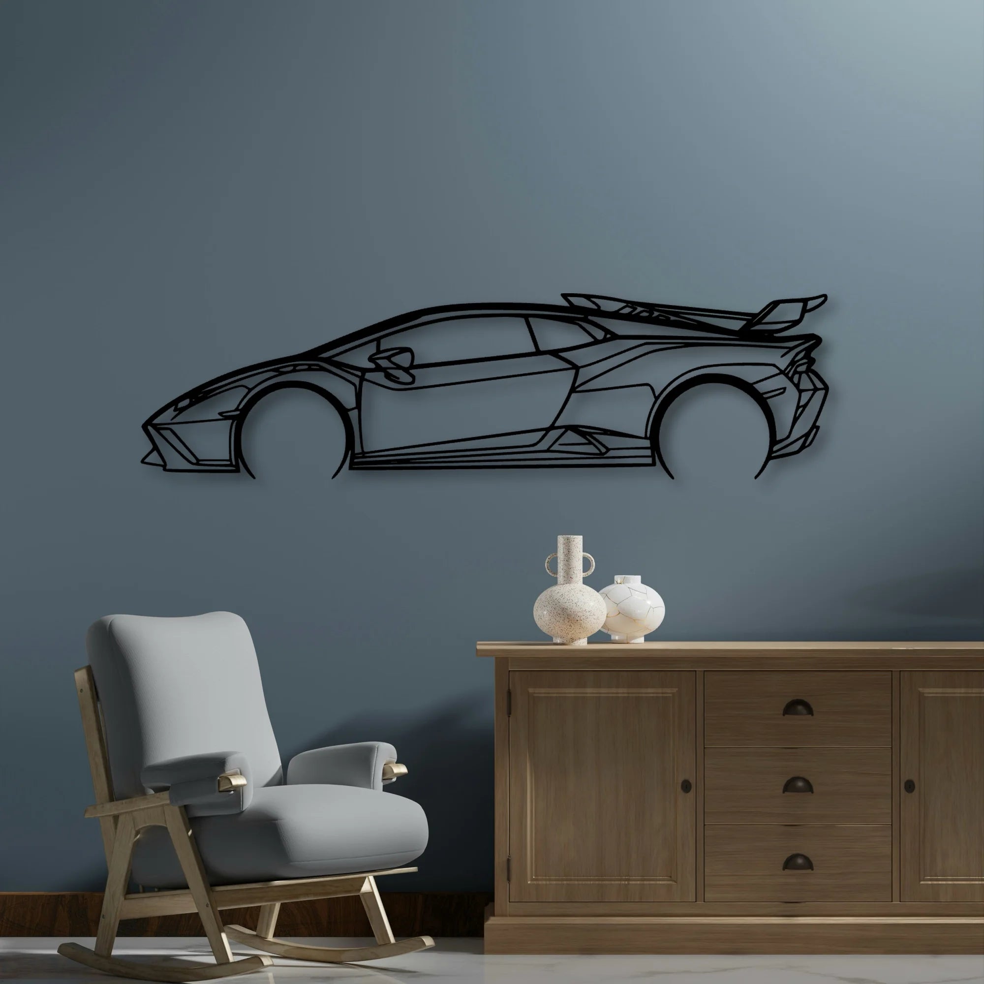 Huracan STO 3 Classic Silhouette Metal Wall Art - Automotive Garage Decor