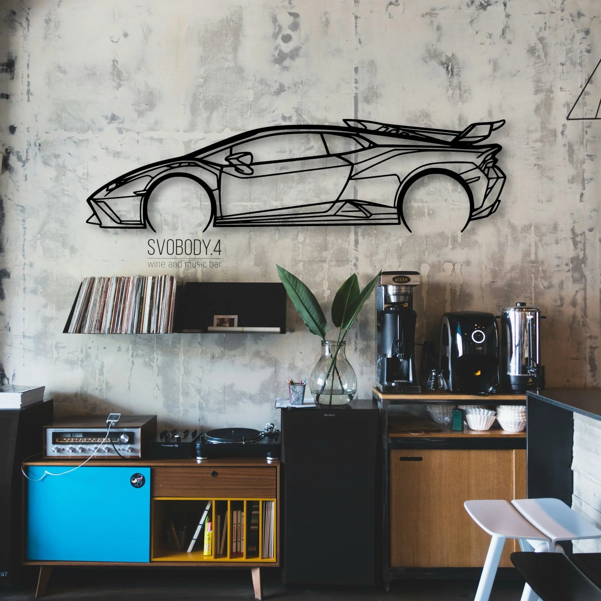 Huracan STO 3 Classic Silhouette Metal Wall Art - Automotive Garage Decor
