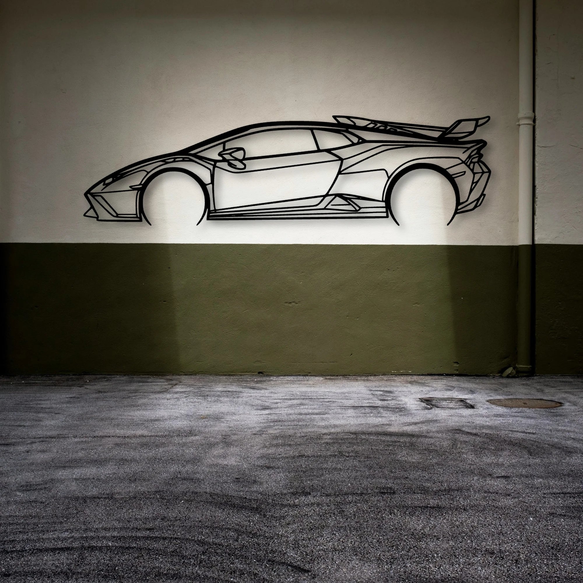 Huracan STO 3 Classic Silhouette Metal Wall Art - Automotive Garage Decor