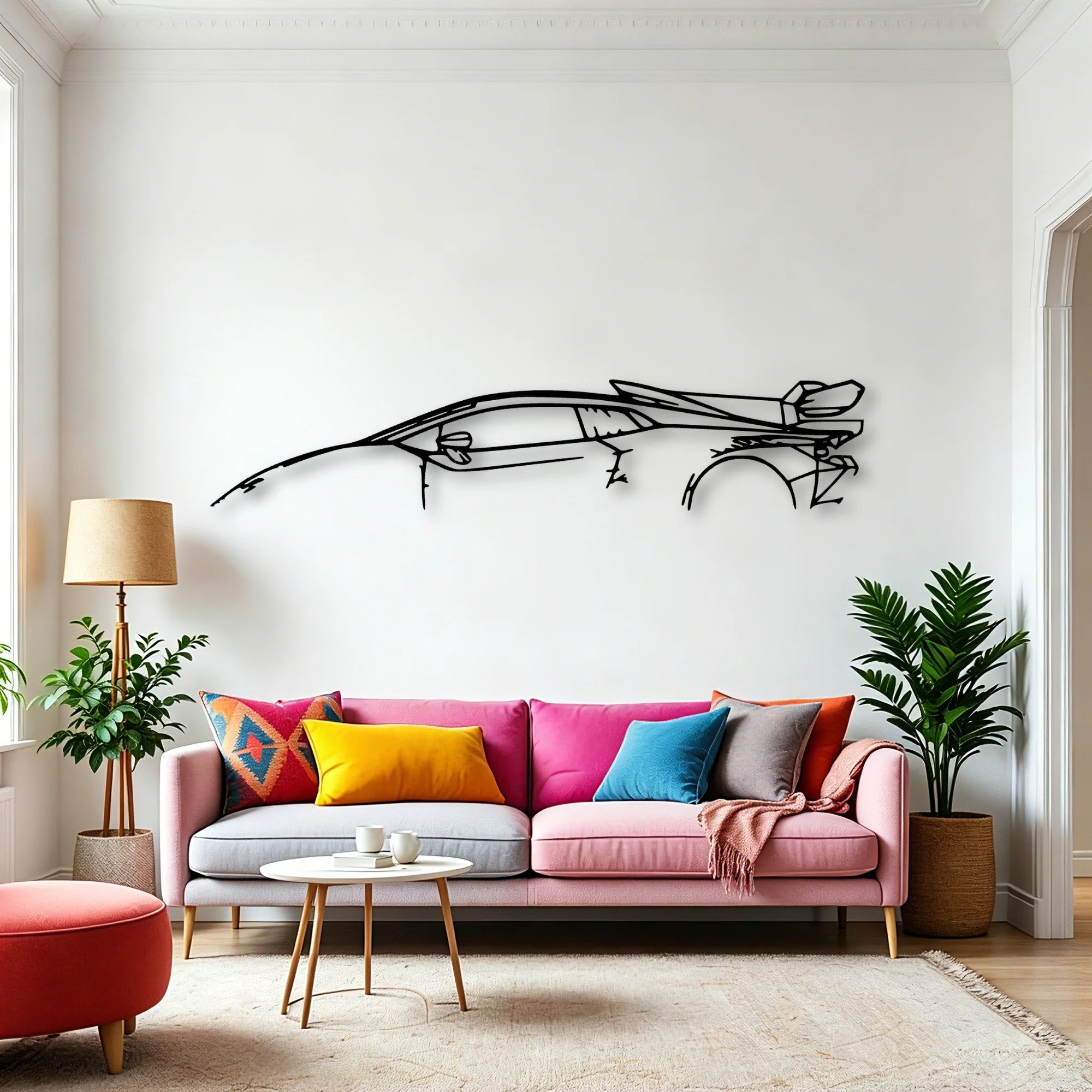 Huracan Super Trofeo Classic Silhouette Metal Wall Art - Automotive Garage Decor