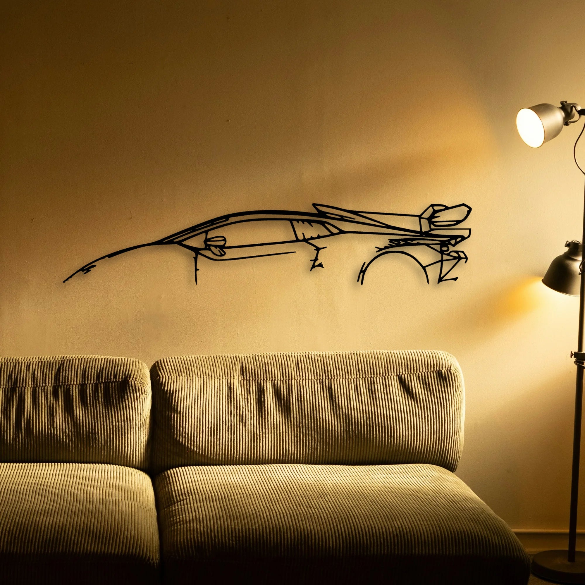 Huracan Super Trofeo Classic Silhouette Metal Wall Art - Automotive Garage Decor
