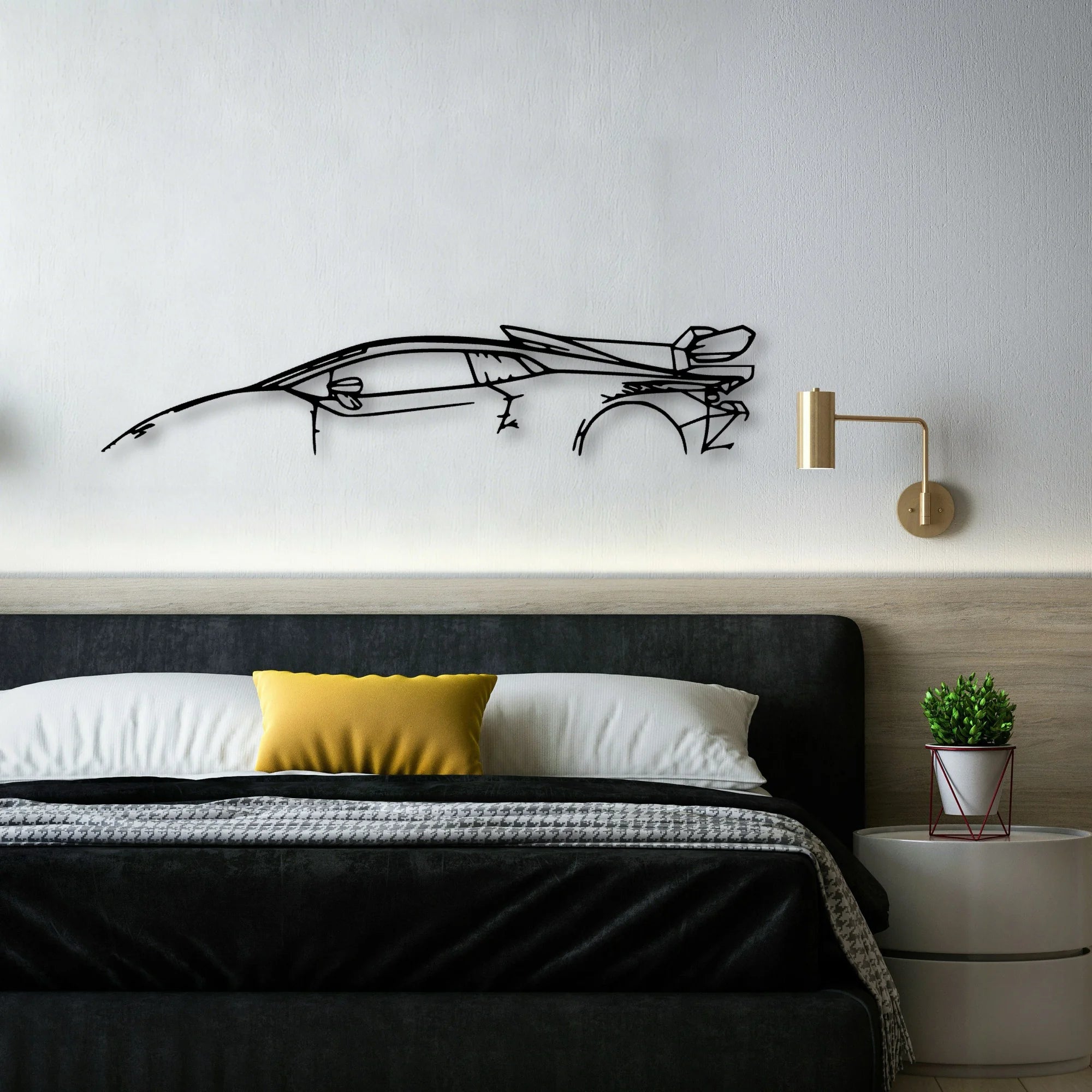 Huracan Super Trofeo Classic Silhouette Metal Wall Art - Automotive Garage Decor