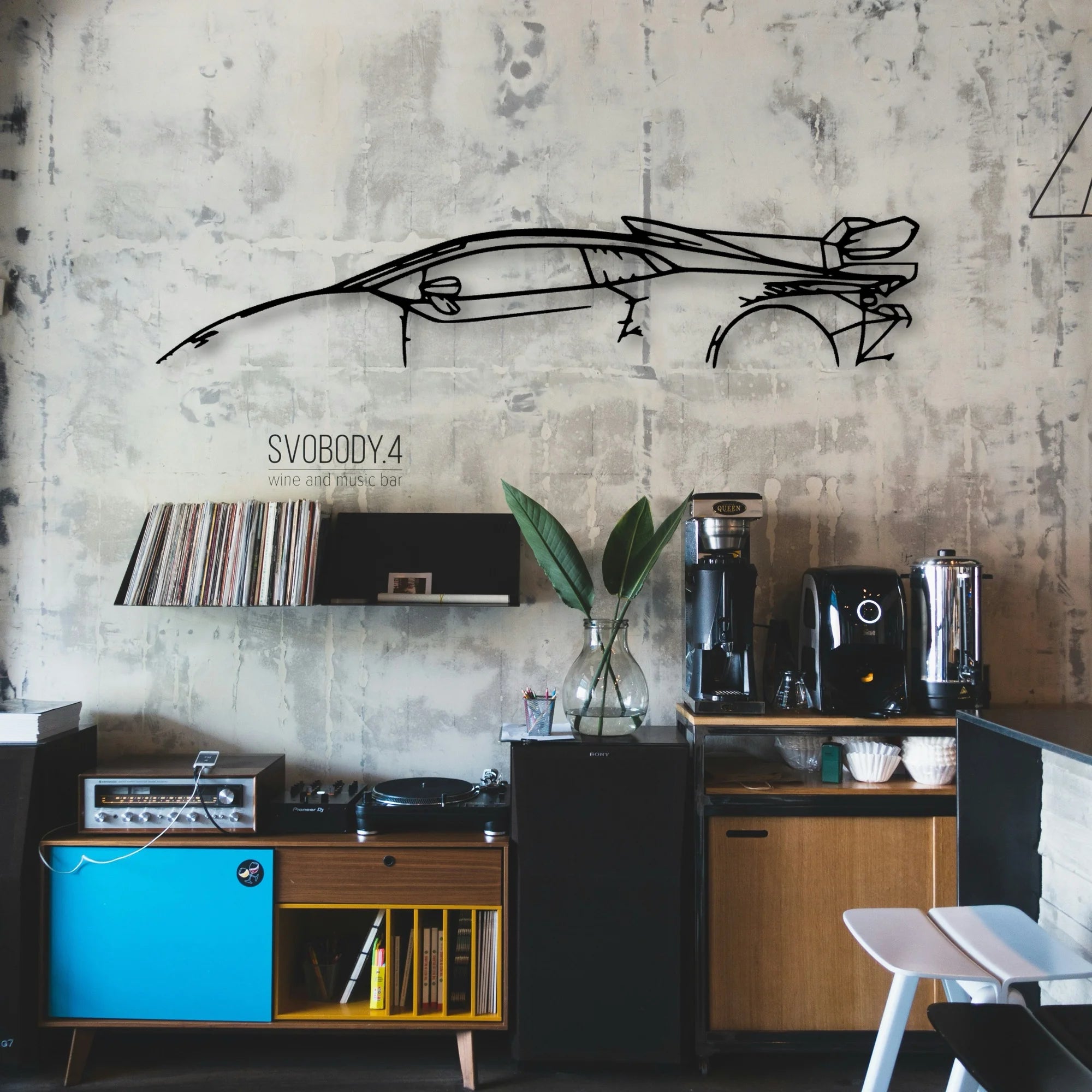 Huracan Super Trofeo Classic Silhouette Metal Wall Art - Automotive Garage Decor