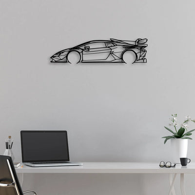 Huracan Super Trofeo Evo2 Classic Silhouette Metal Wall Art - Automotive Garage Decor