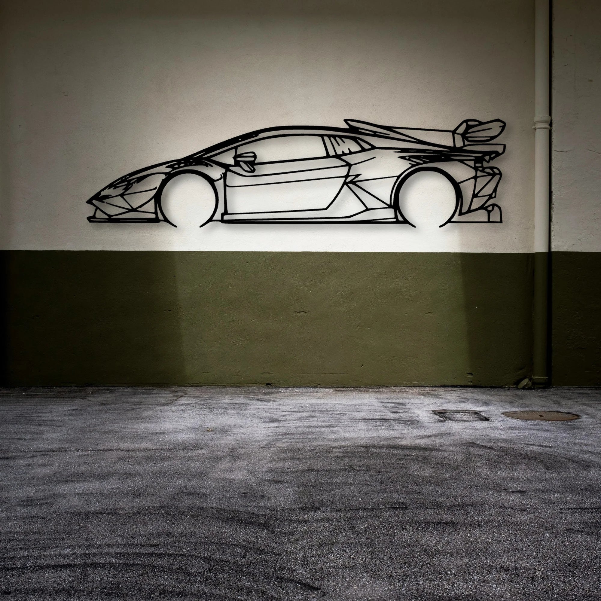 Huracan Super Trofeo EVO2 Classic Silhouette Metal Wall Art - Automotive Garage Decor