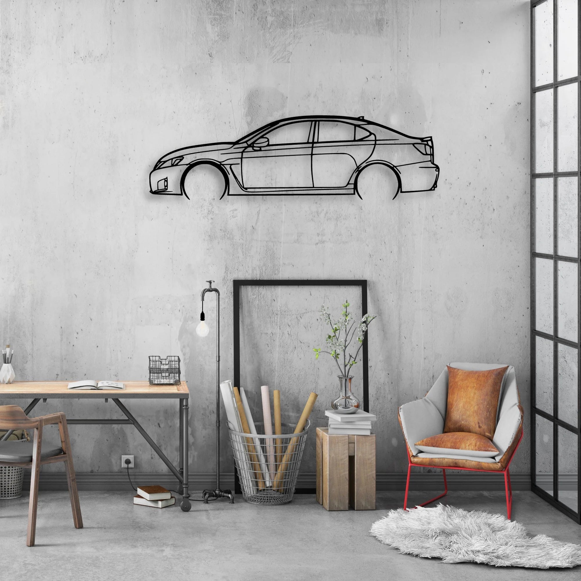 IS-F 2011 Classic Silhouette Metal Wall Art - Automotive Garage Decor