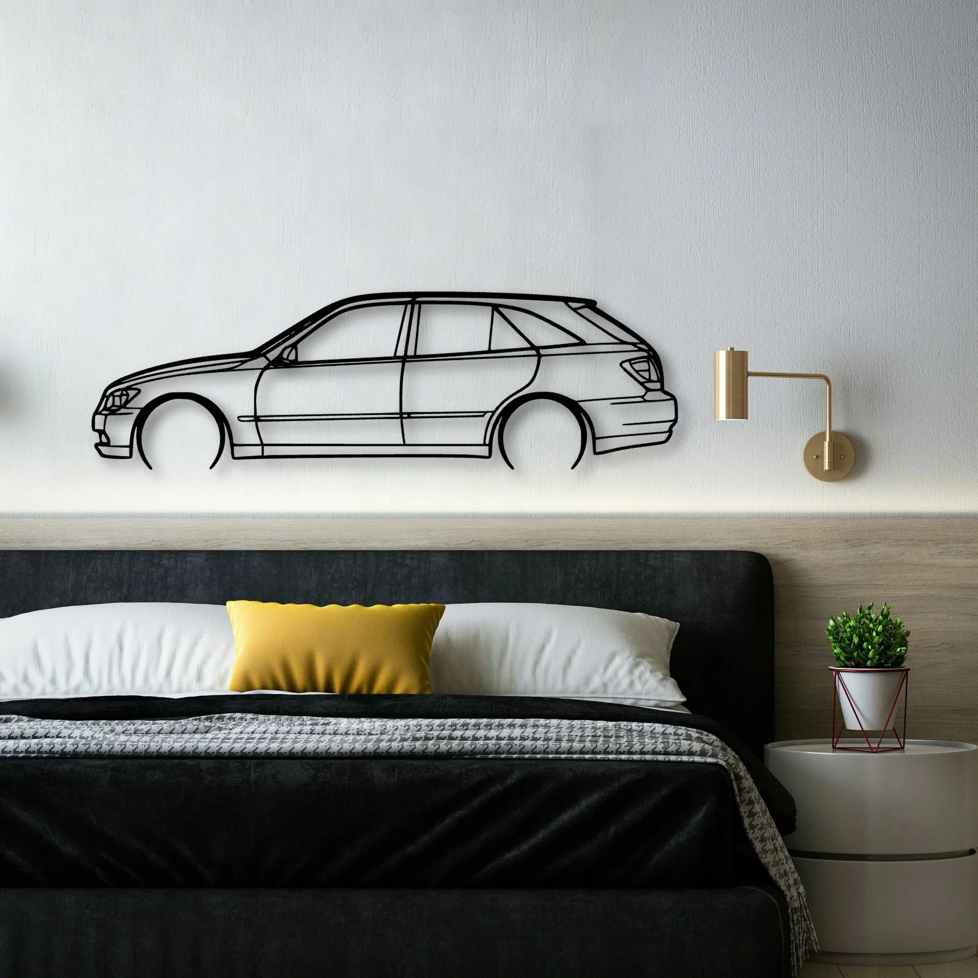 IS300 2002 Wagon Classic Silhouette Metal Wall Art - Automotive Garage Decor