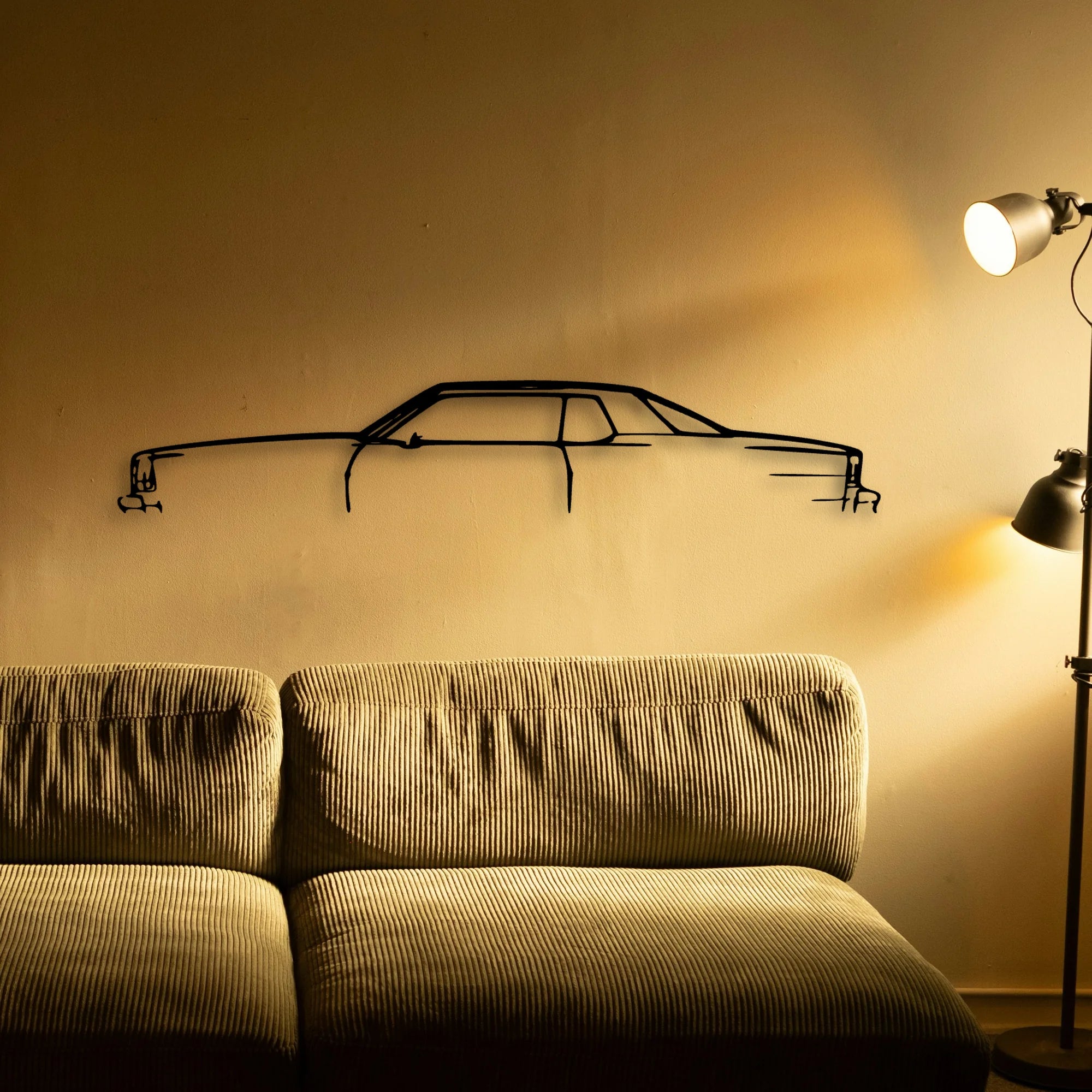Imp Aerocoupe 1977 Classic Silhouette Metal Wall Art - Automotive Garage Decor