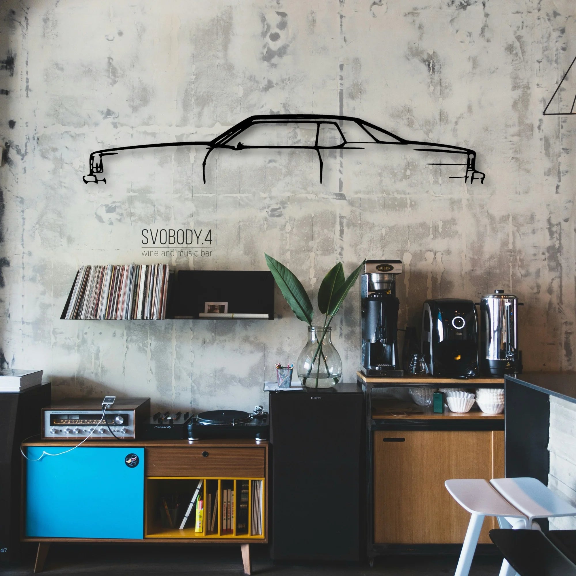 Imp Aerocoupe 1977 Classic Silhouette Metal Wall Art - Automotive Garage Decor