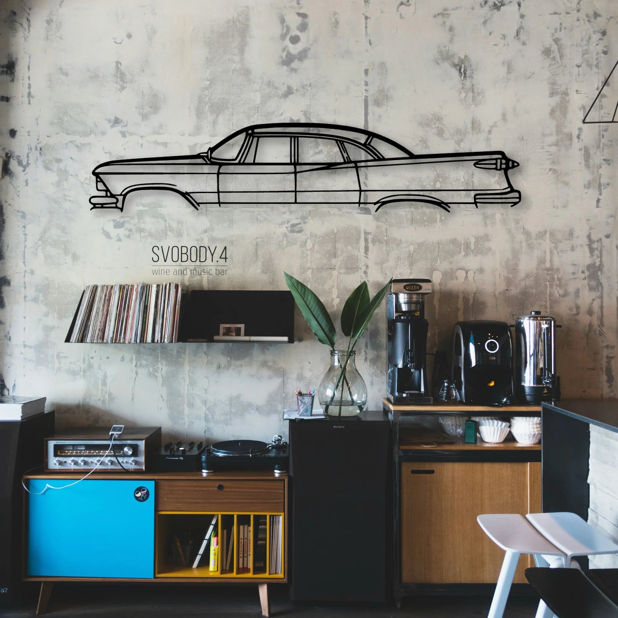 Imperial 1957 Classic Silhouette Metal Wall Art - Automotive Garage Decor