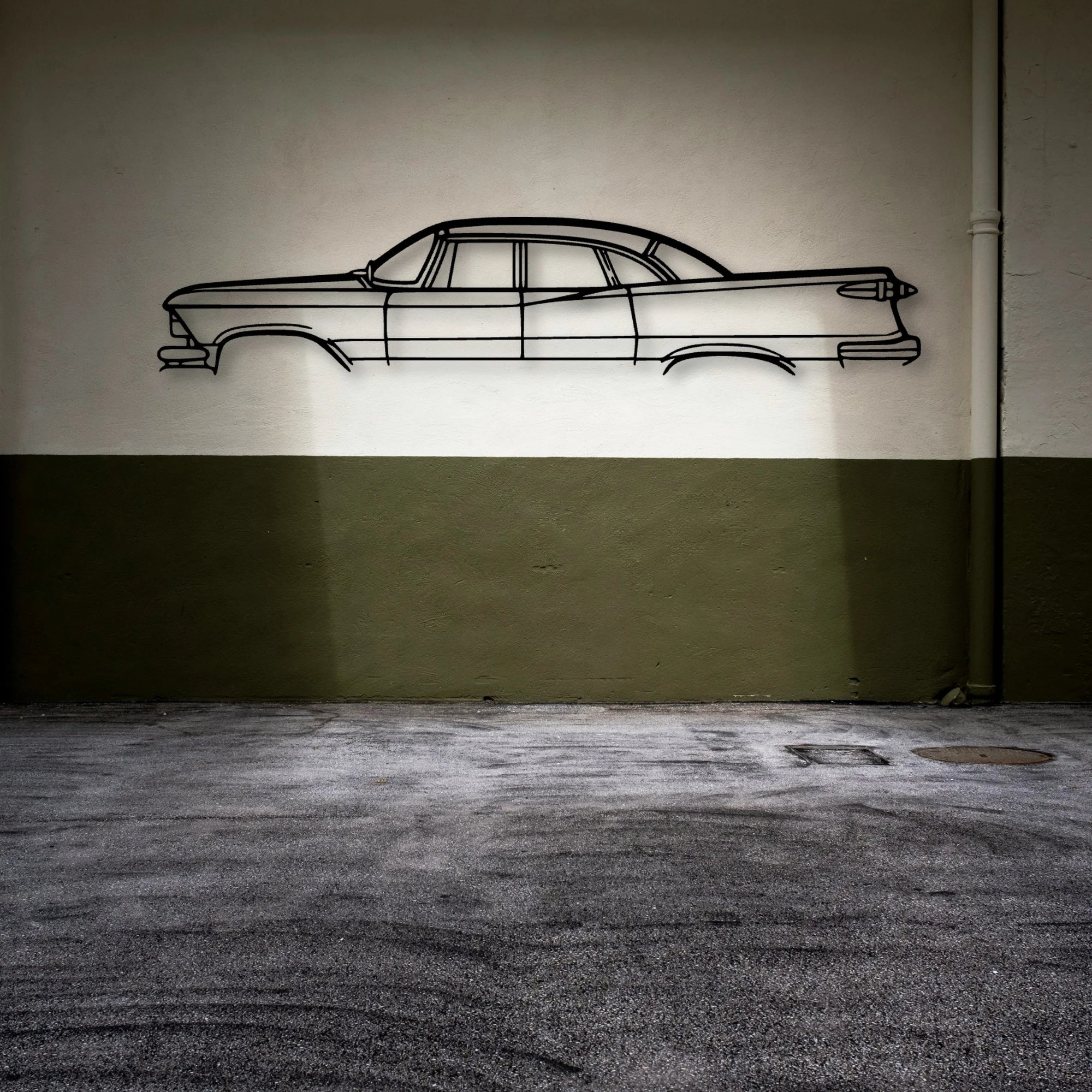 Imperial 1957 Classic Silhouette Metal Wall Art - Automotive Garage Decor
