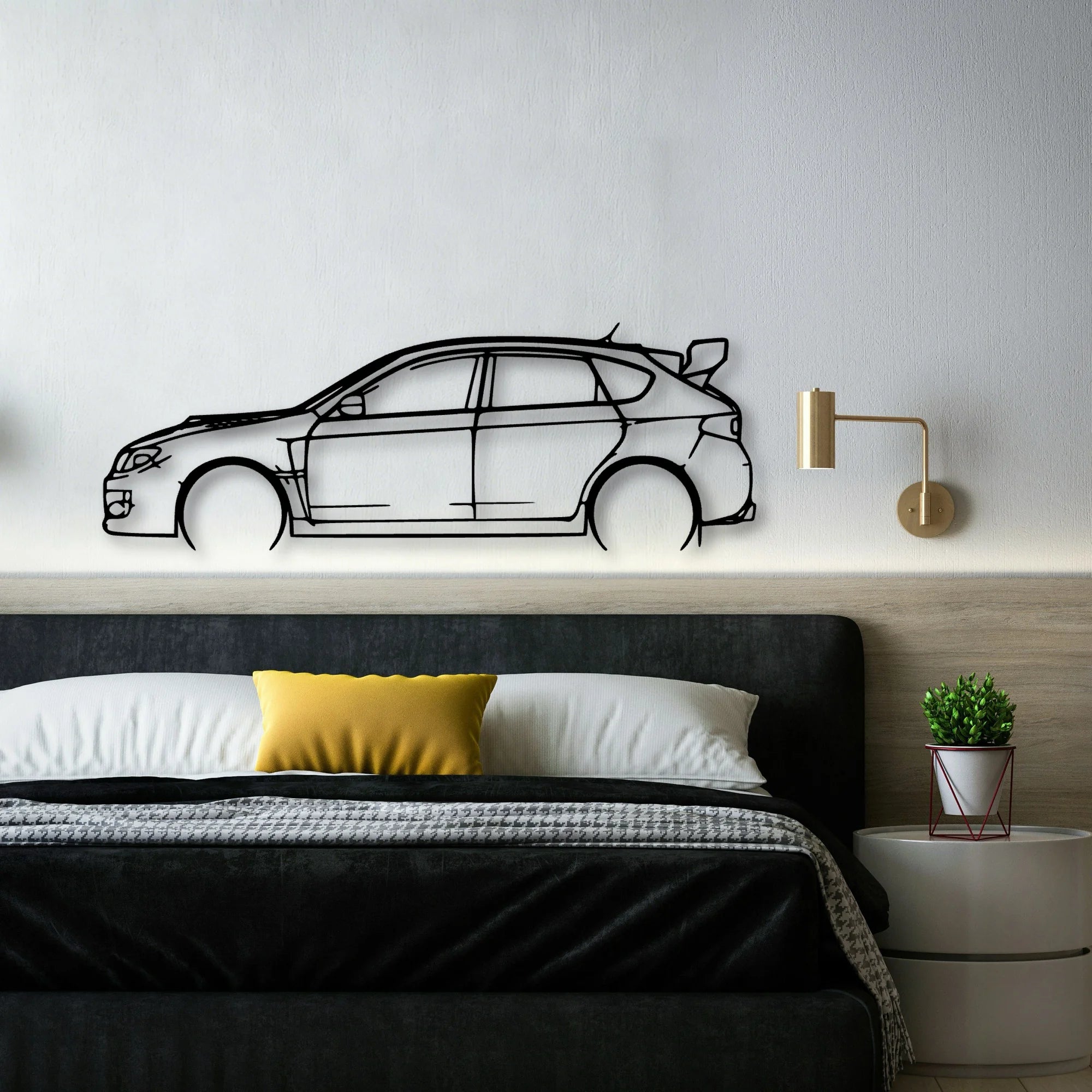 Impreza WRX 2013 Classic Silhouette Metal Wall Art - Automotive Garage Decor