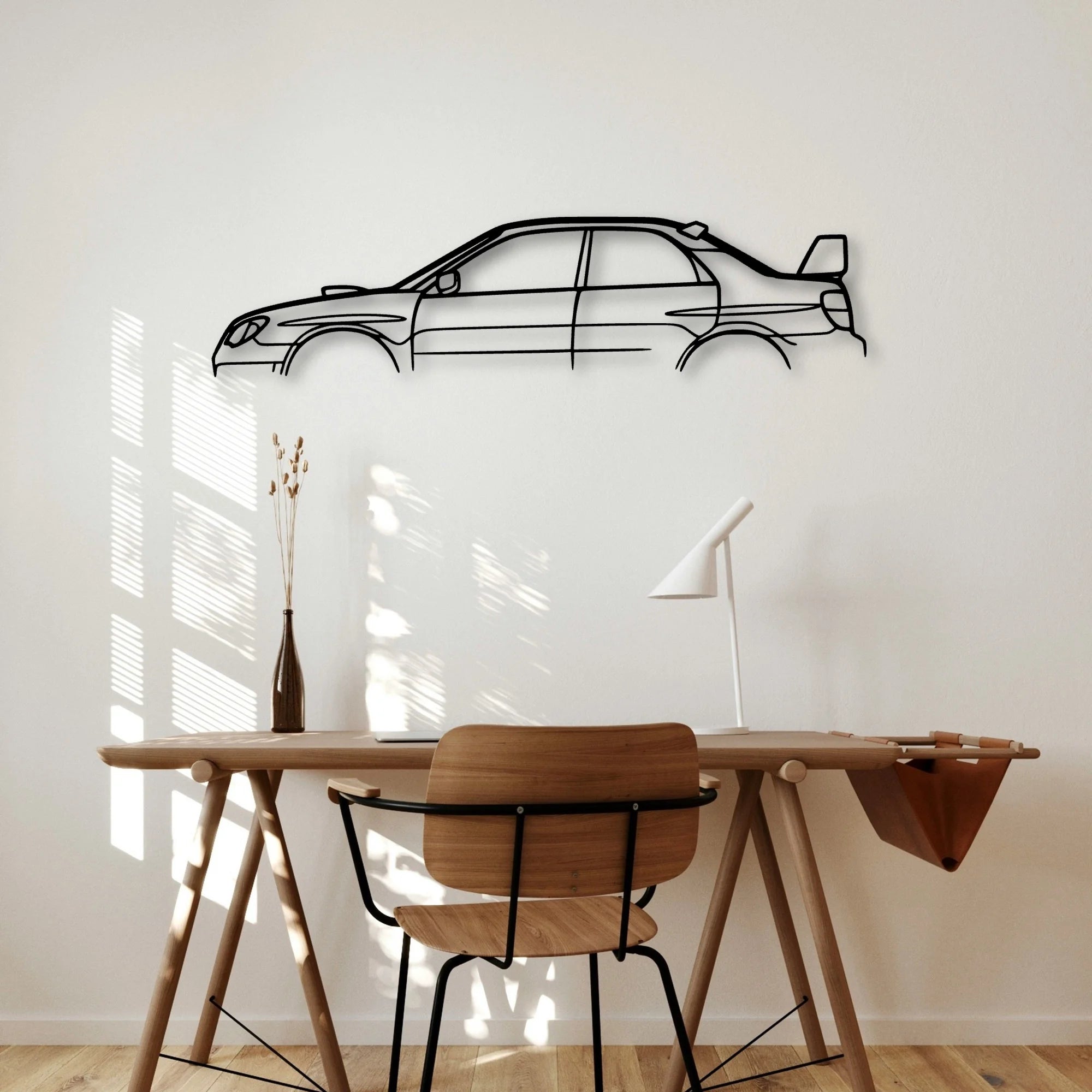 Impreza WRX STI GD Classic Silhouette Metal Wall Art - Automotive Garage Decor