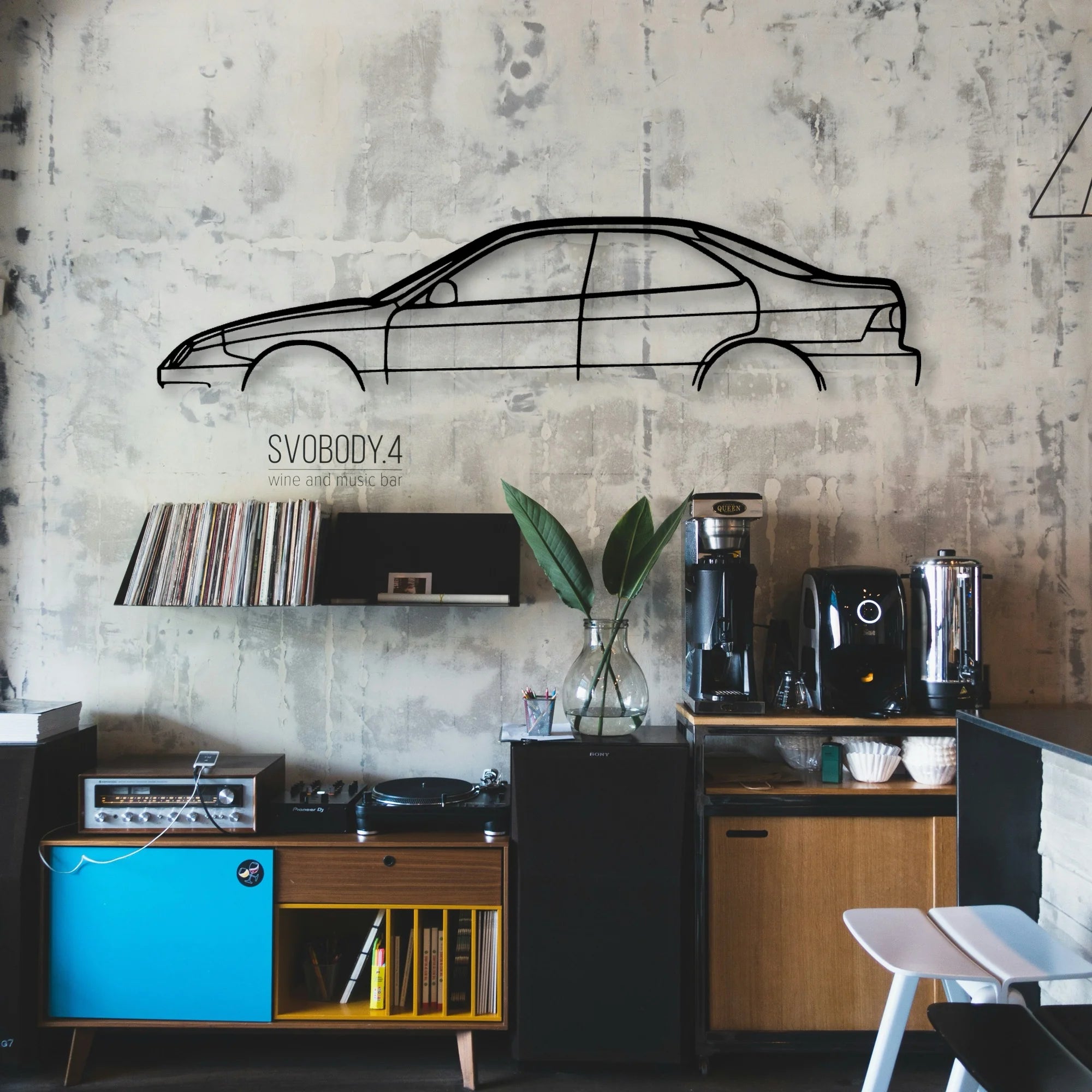 Integra 1997 Classic Silhouette Metal Wall Art - Automotive Garage Decor