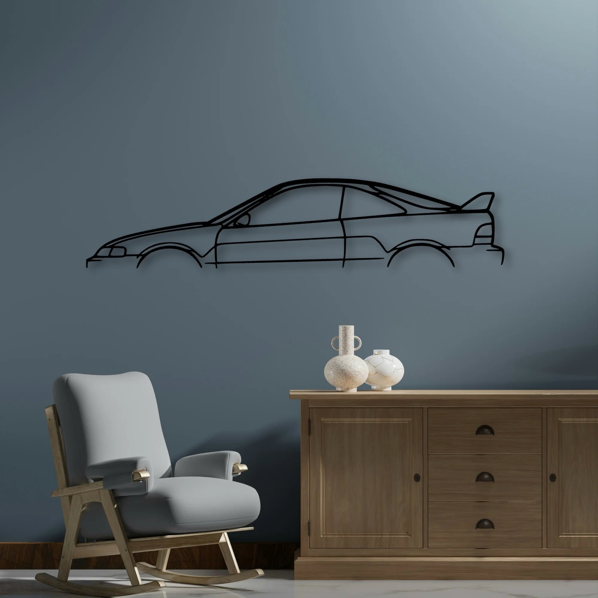 Integra Type R 1998 Classic Silhouette Metal Wall Art - Automotive Garage Decor