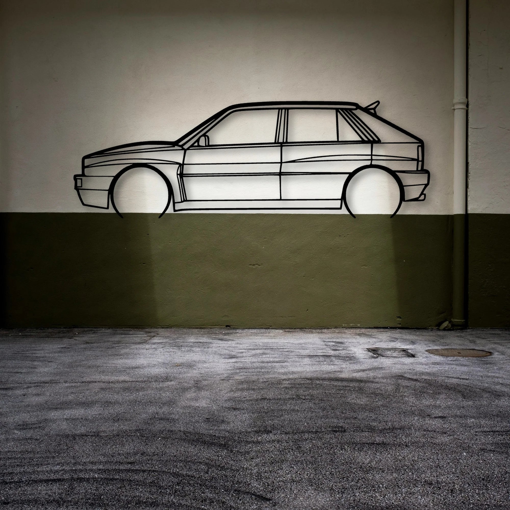 Integrale 2 Classic Silhouette Metal Wall Art - Automotive Garage Decor