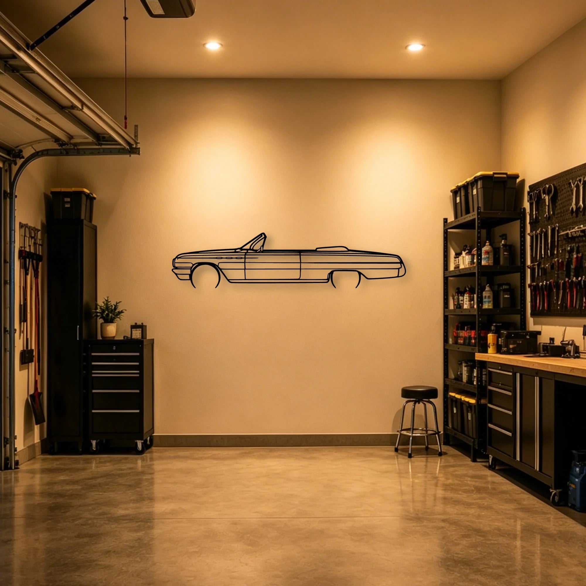 Invicta 1962 Classic Silhouette Metal Wall Art - Automotive Garage Decor