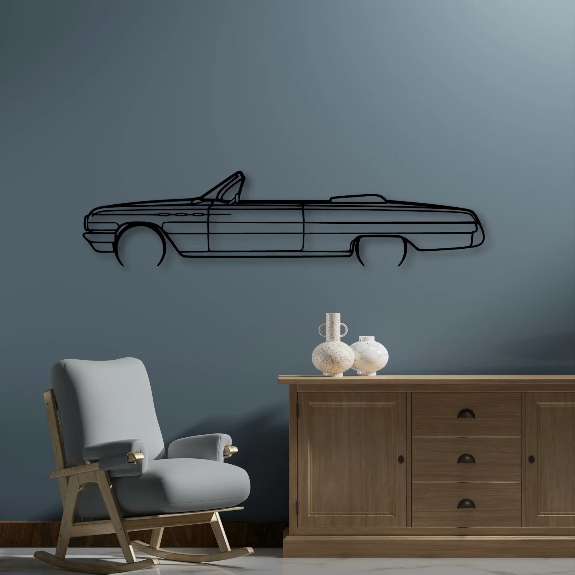 Invicta 1962 Classic Silhouette Metal Wall Art - Automotive Garage Decor