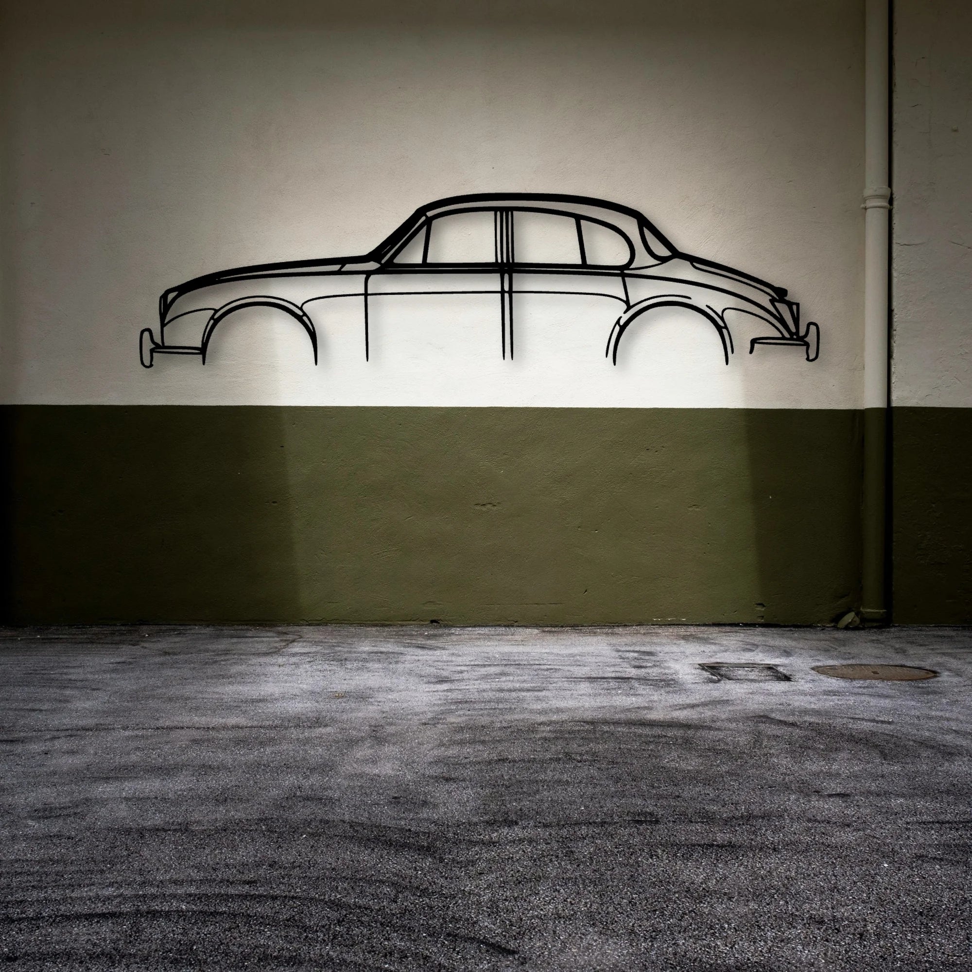 J Mark 2 Classic Silhouette Metal Wall Art - Automotive Garage Decor