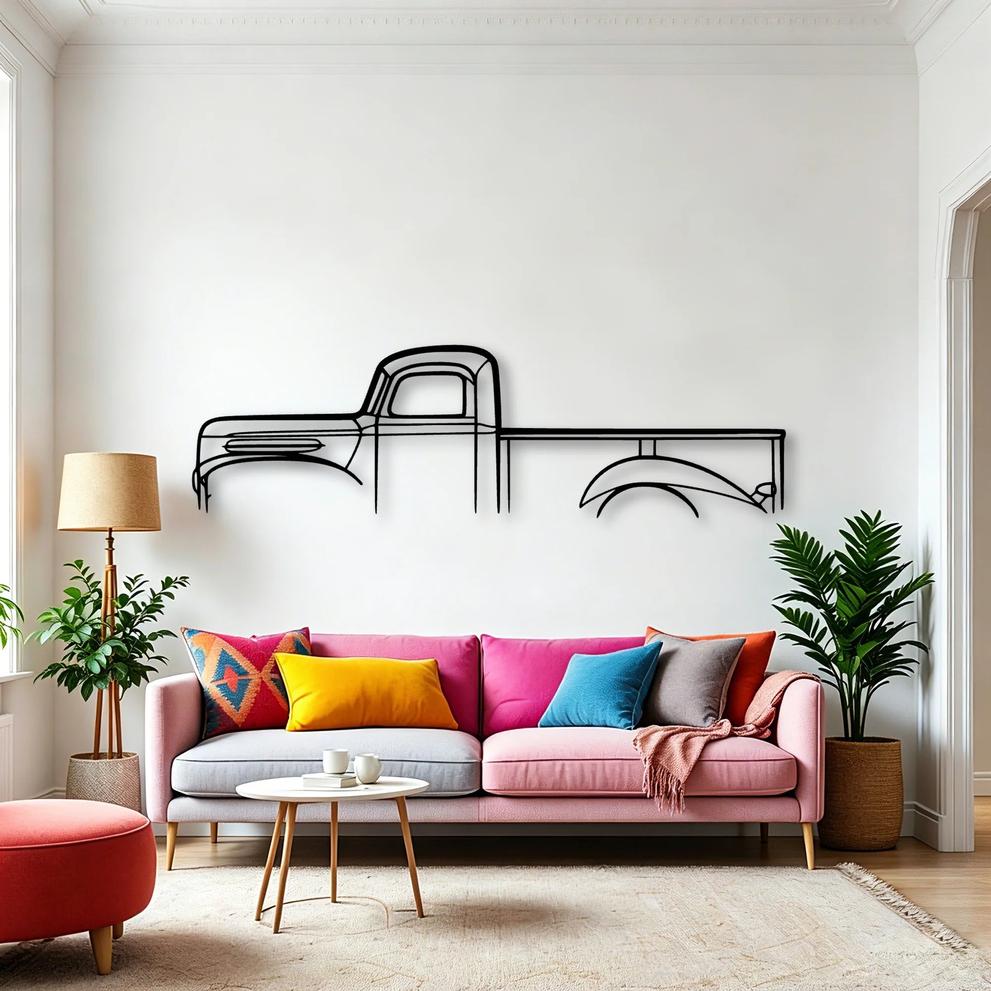 Jalibar 1974 Classic Silhouette Metal Wall Art - Automotive Garage Decor