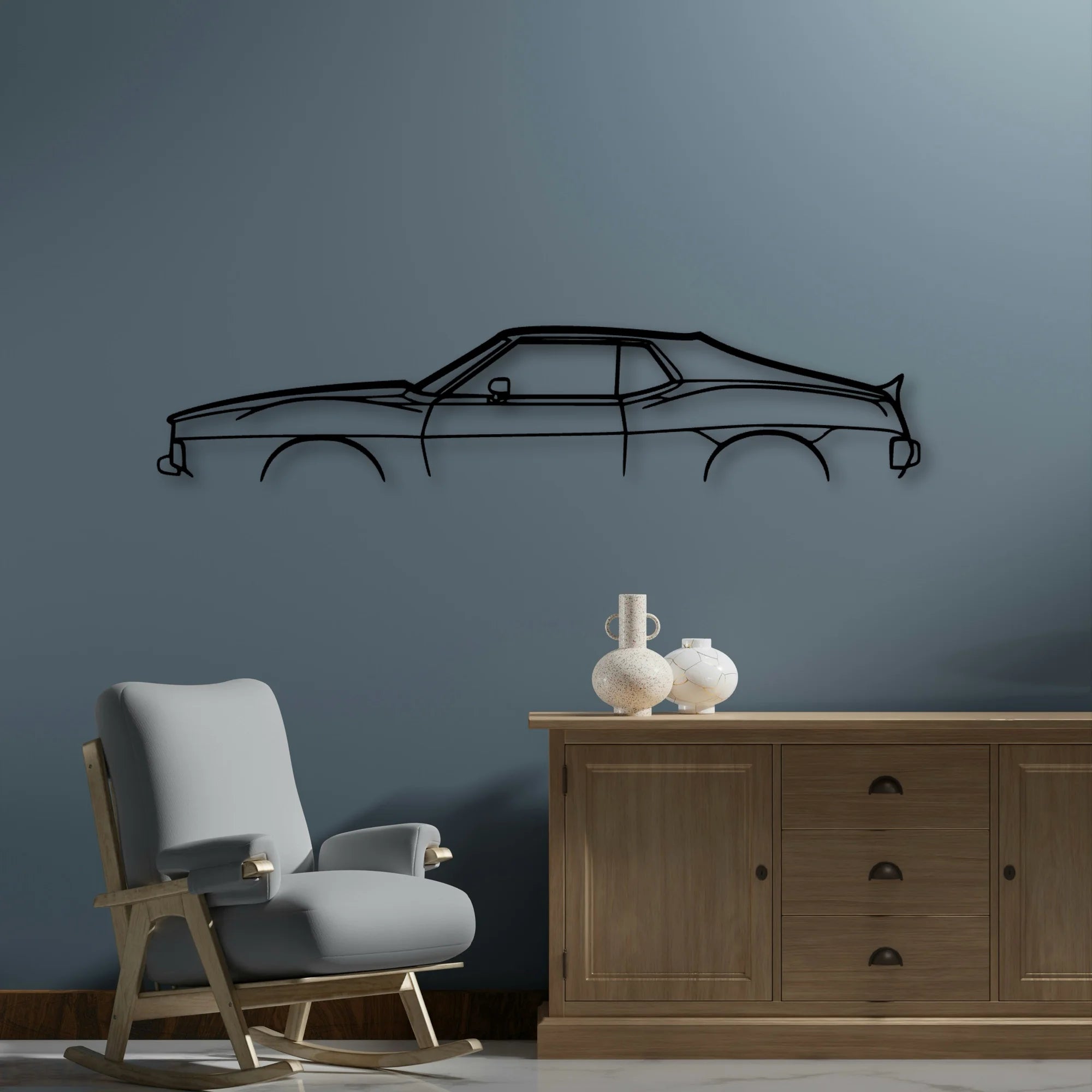 Javlin AMX 1974 Classic Silhouette Metal Wall Art - Automotive Garage Decor