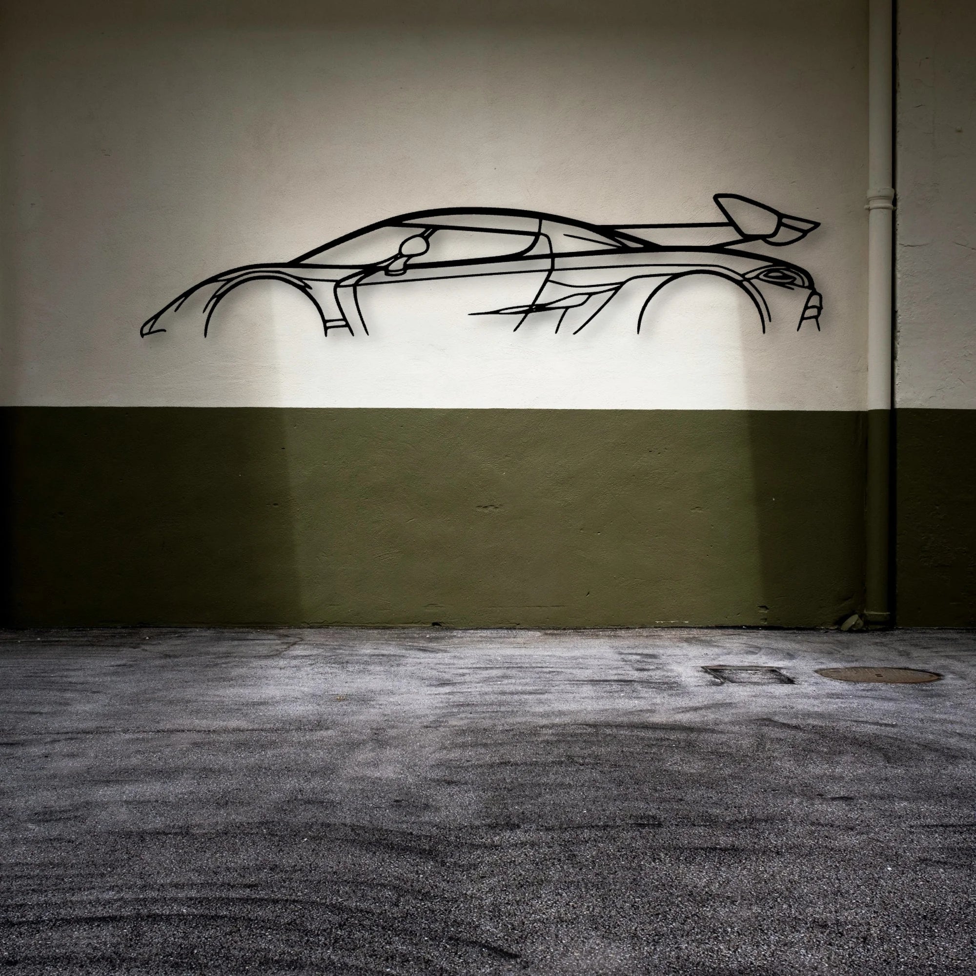 Jesko Classic Silhouette Metal Wall Art - Automotive Garage Decor