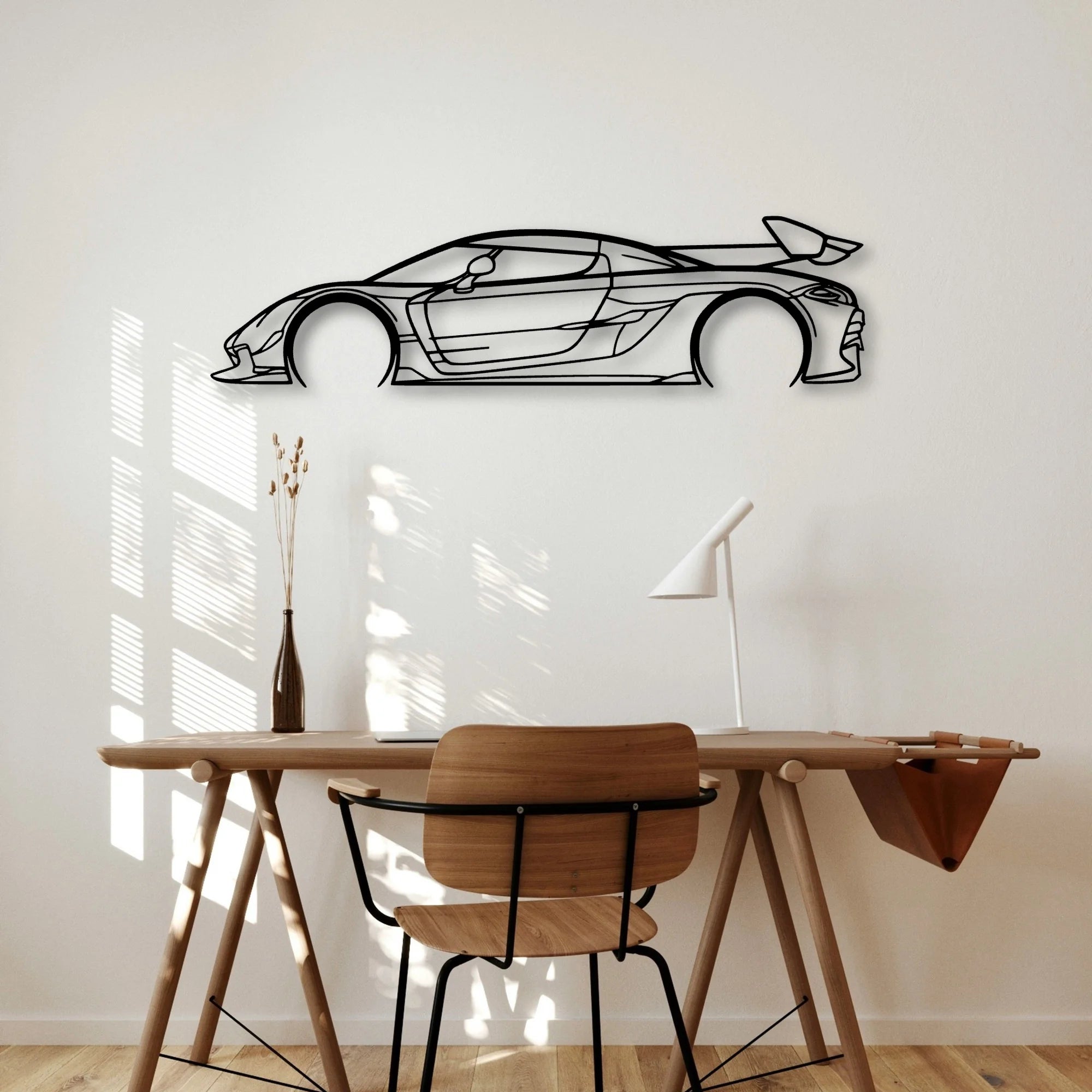 Jesko 2021 Classic Silhouette Metal Wall Art - Automotive Garage Decor