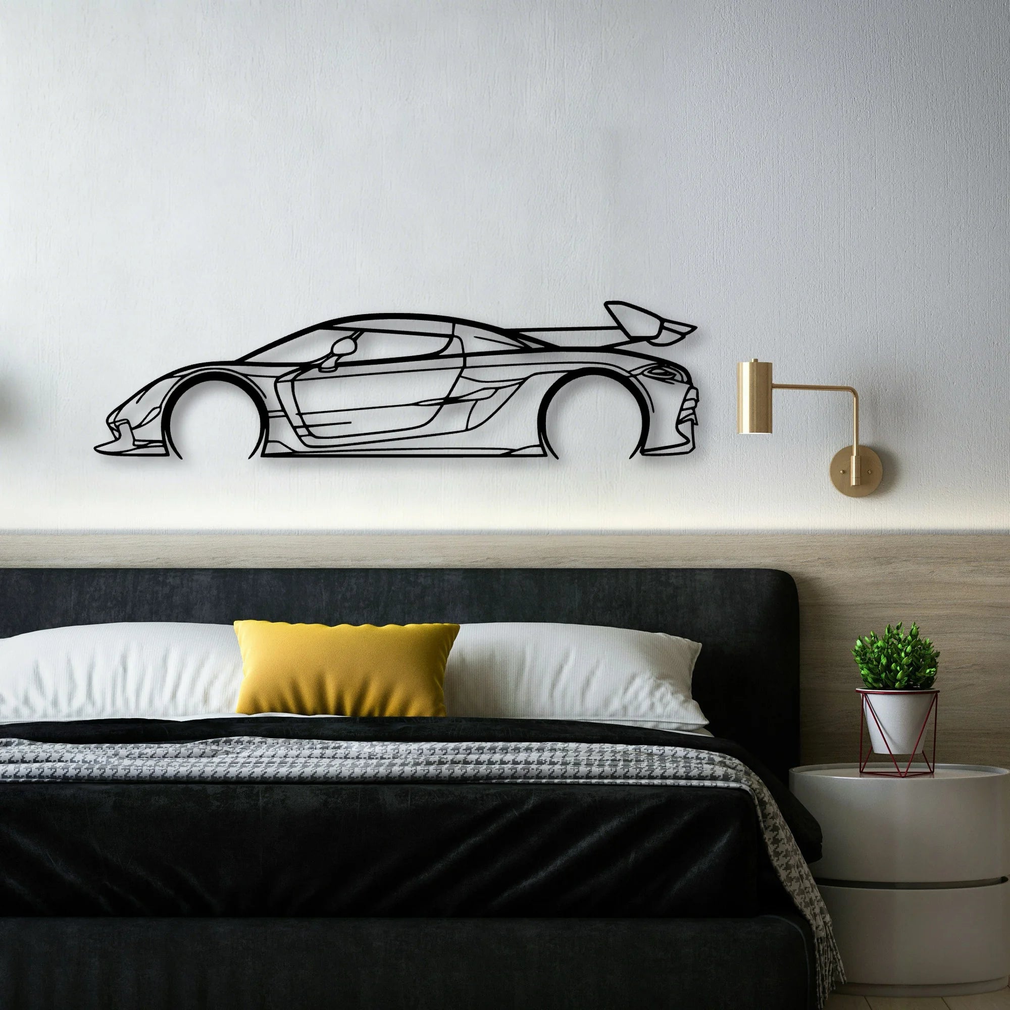 Jesko 2021 Classic Silhouette Metal Wall Art - Automotive Garage Decor