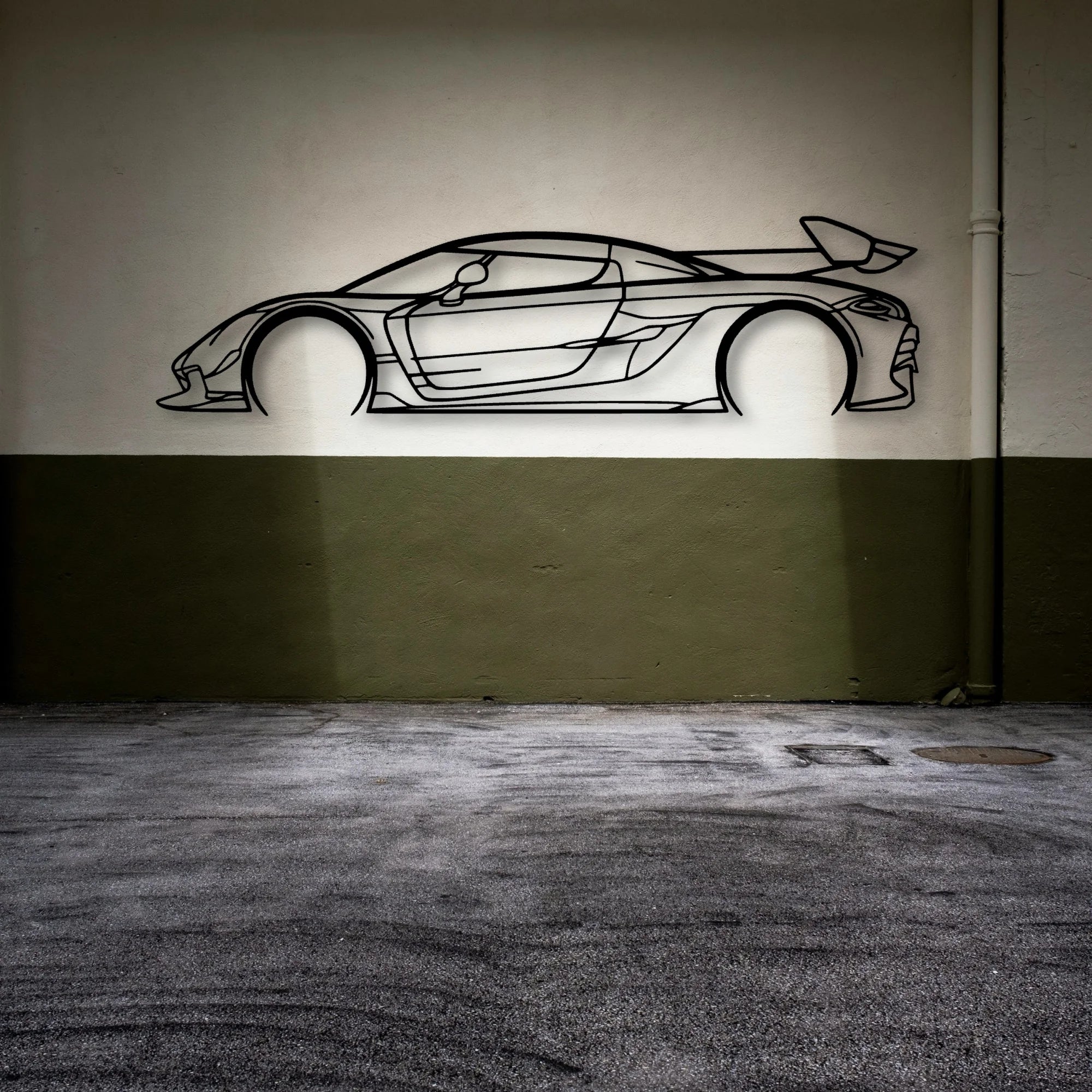 Jesko 2021 Classic Silhouette Metal Wall Art - Automotive Garage Decor
