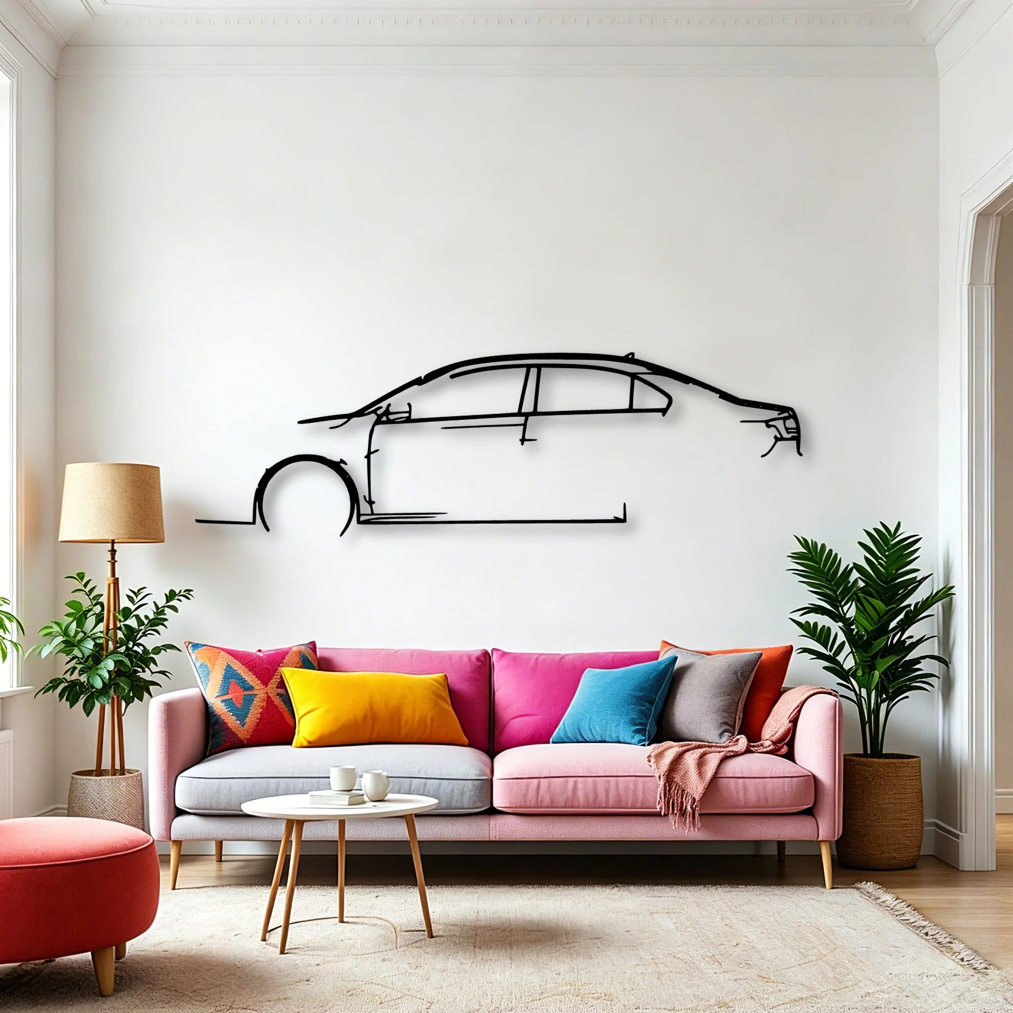 Jetta 2017 Classic Silhouette Metal Wall Art - Automotive Garage Decor