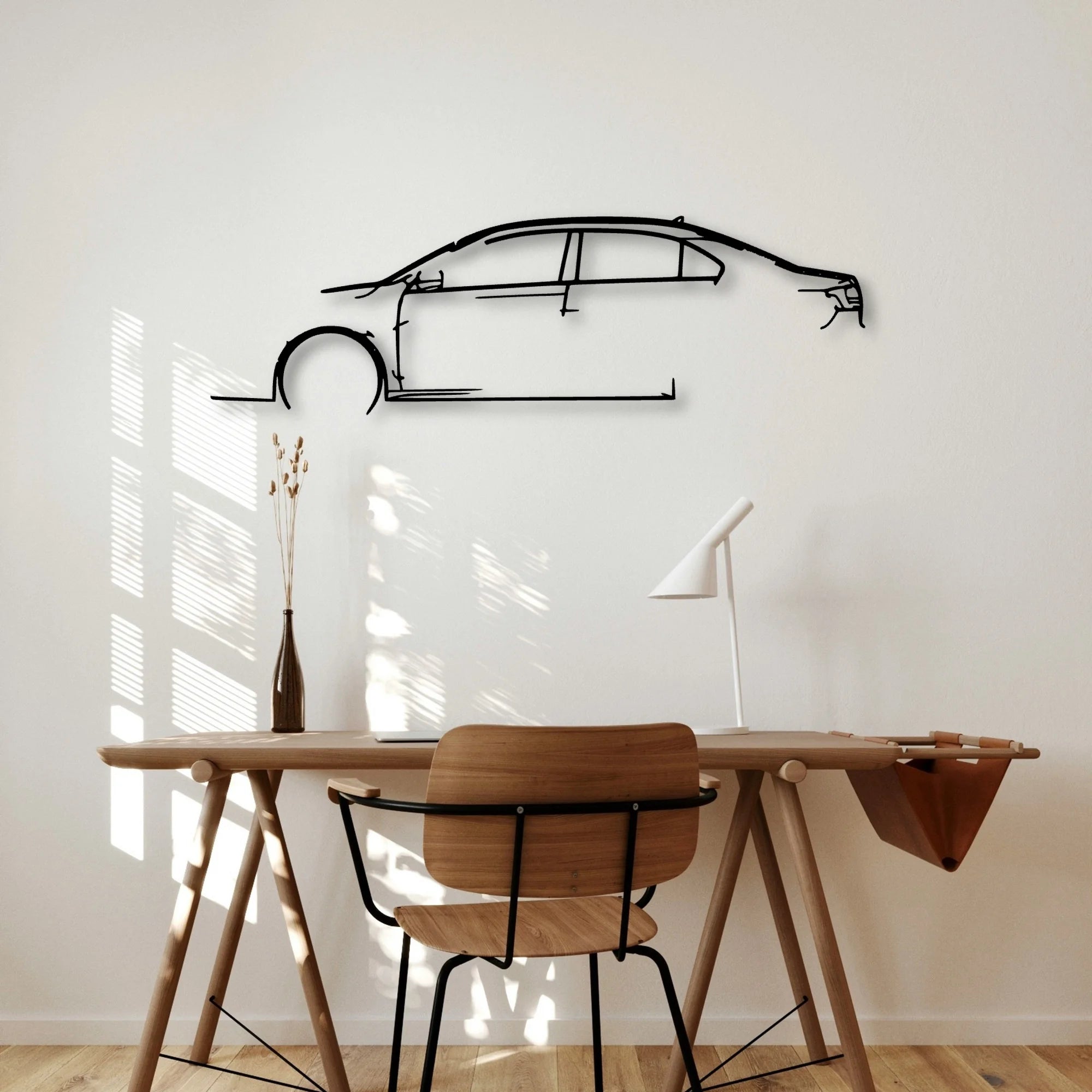 Jetta 2017 Classic Silhouette Metal Wall Art - Automotive Garage Decor