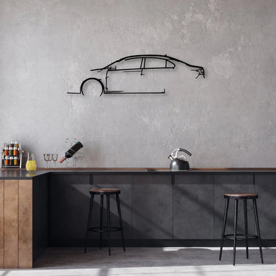 Jetta 2017 Classic Silhouette Metal Wall Art - Automotive Garage Decor