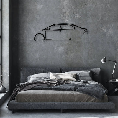 Jetta 2017 Classic Silhouette Metal Wall Art - Automotive Garage Decor