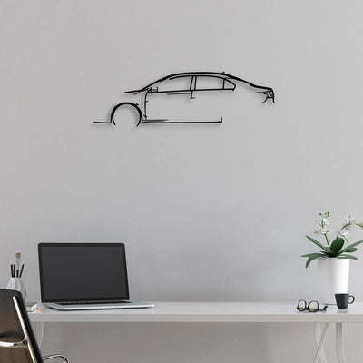 Jetta 2017 Classic Silhouette Metal Wall Art - Automotive Garage Decor