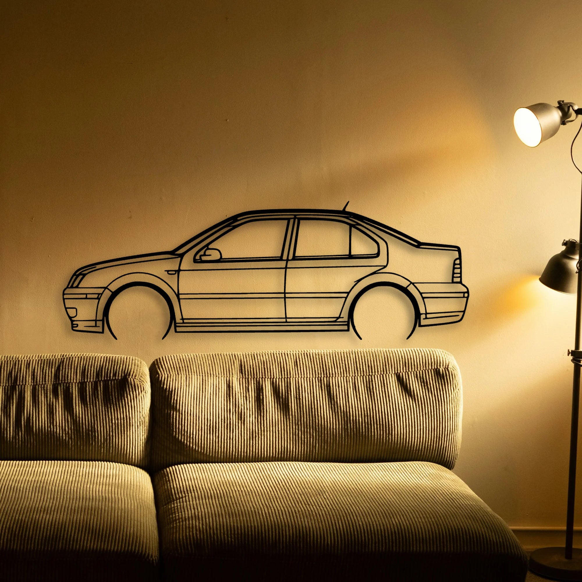 Jetta GLI 2004 Classic Silhouette Metal Wall Art - Automotive Garage Decor