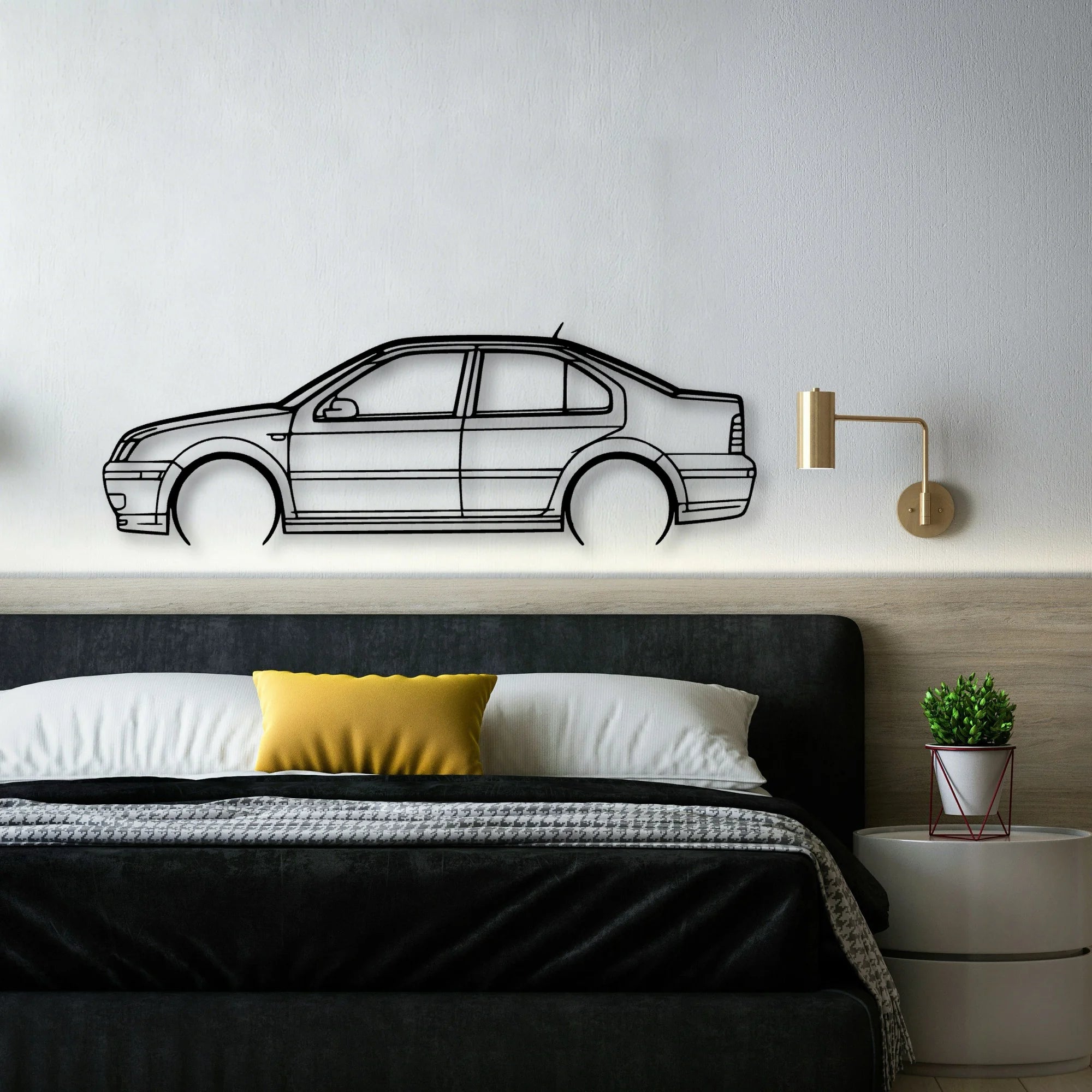 Jetta GLI 2004 Classic Silhouette Metal Wall Art - Automotive Garage Decor