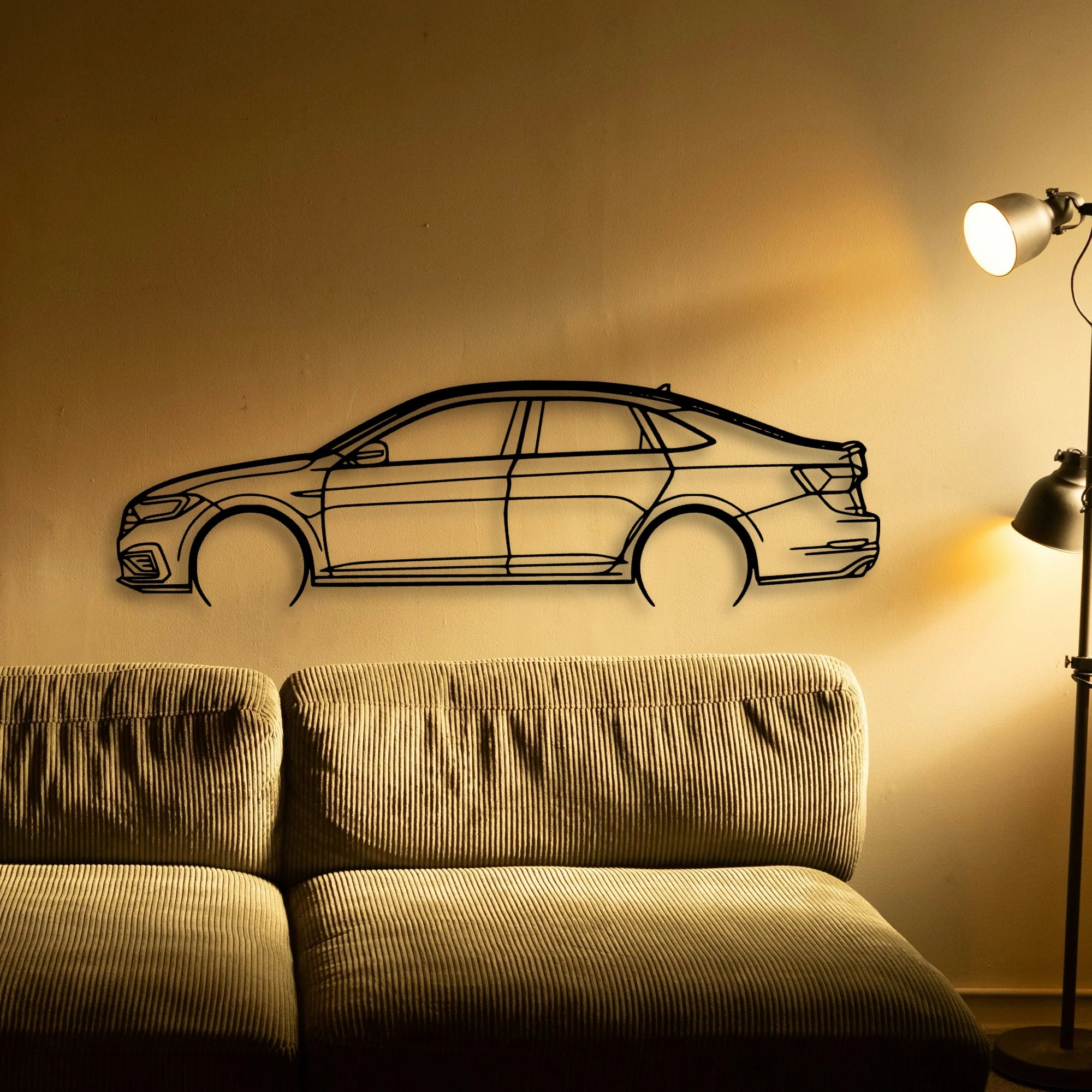 Jetta GLI 2020 Classic Silhouette Metal Wall Art - Automotive Garage Decor