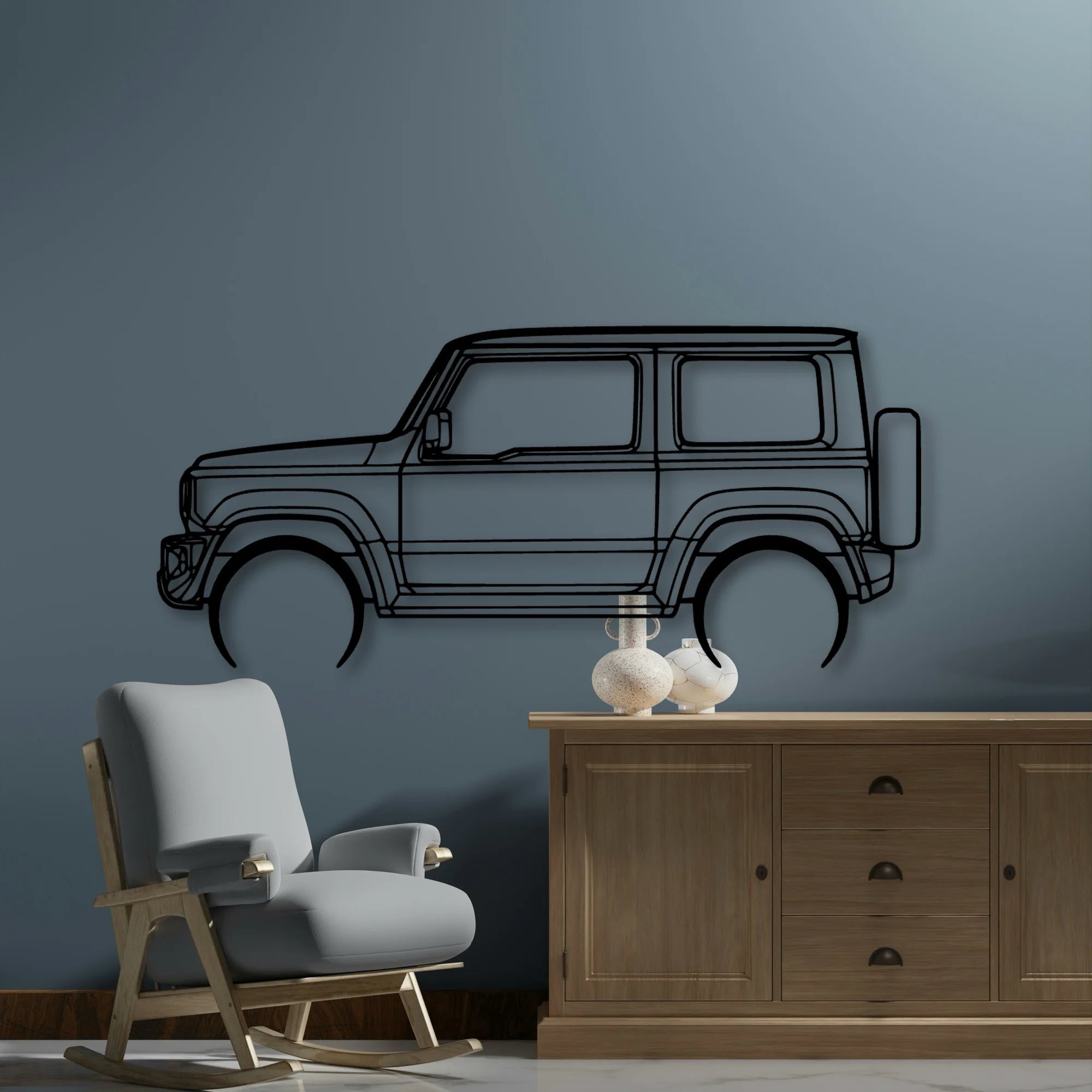 Jimny 2020 Classic Silhouette Metal Wall Art - Automotive Garage Decor