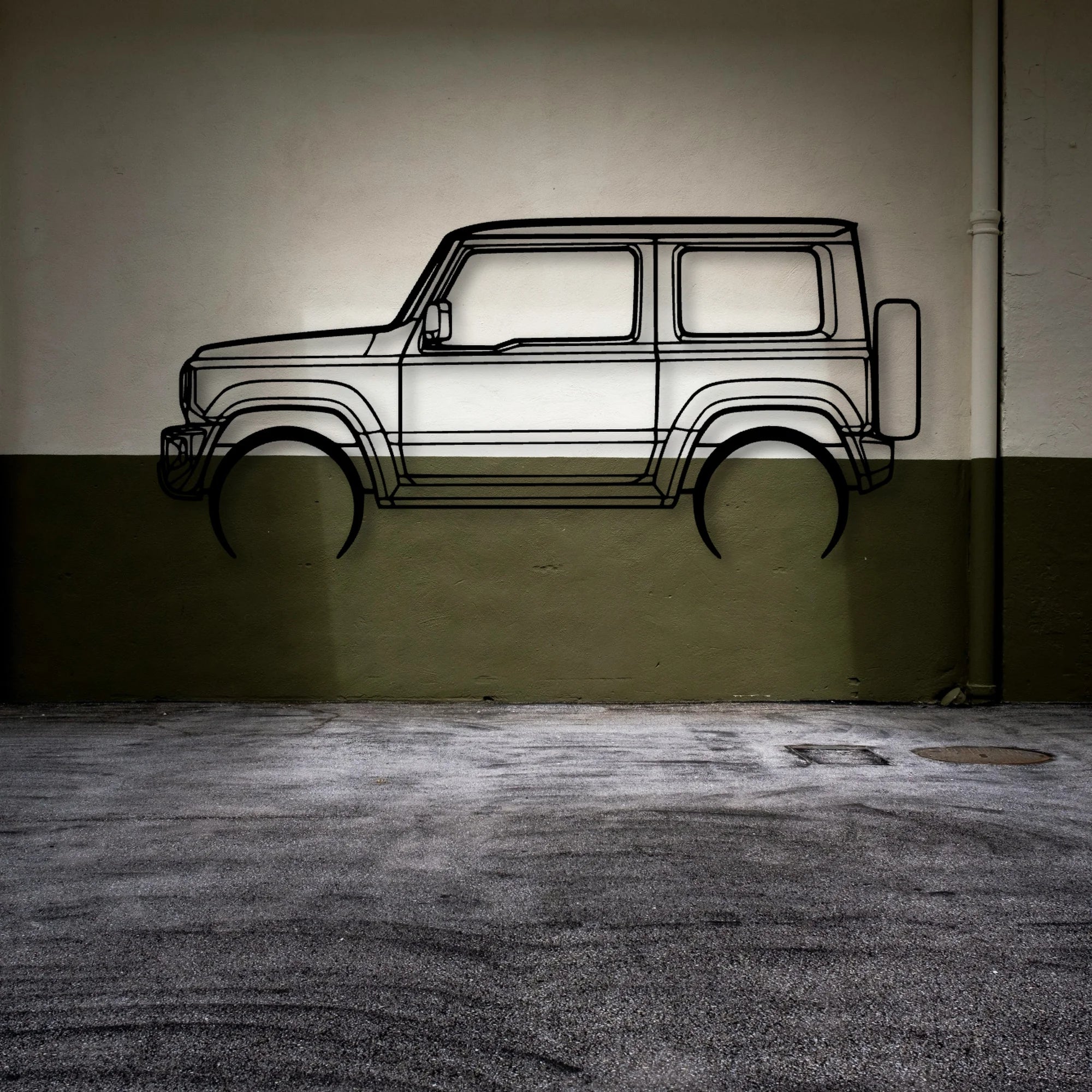 Jimny 2020 Classic Silhouette Metal Wall Art - Automotive Garage Decor