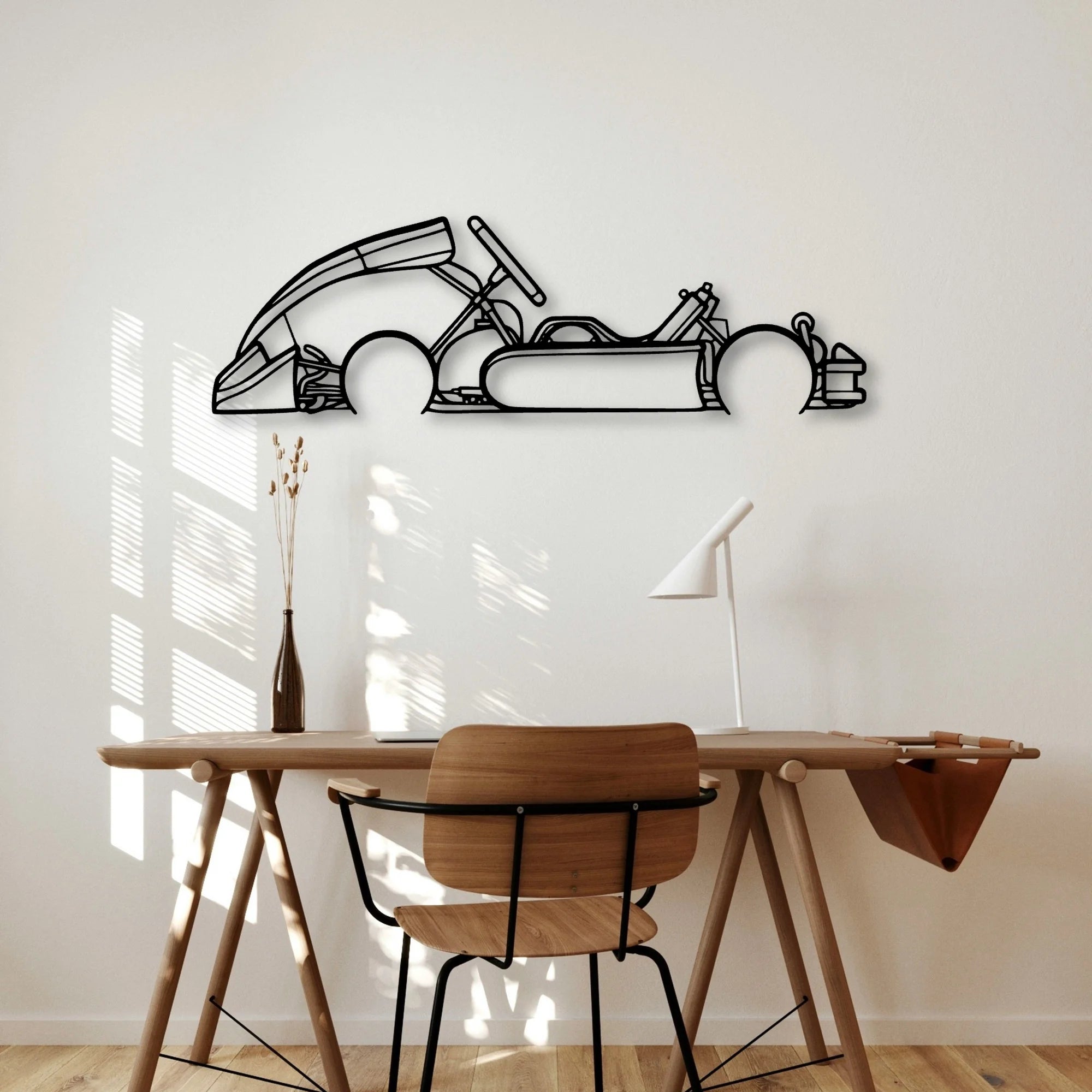 Junior Kart Classic Silhouette Metal Wall Art - Automotive Garage Decor